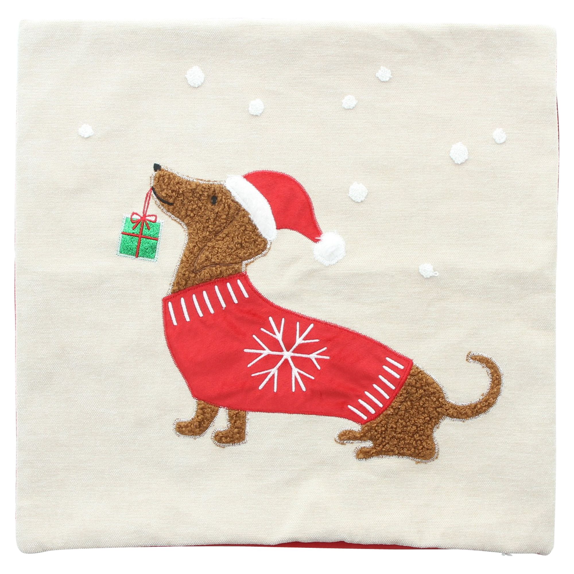 Acheter Housse de coussin « Teckel de Noël »  dans la boutique en ligne de Frank Flechtwaren pour Coussins &amp; remplissages