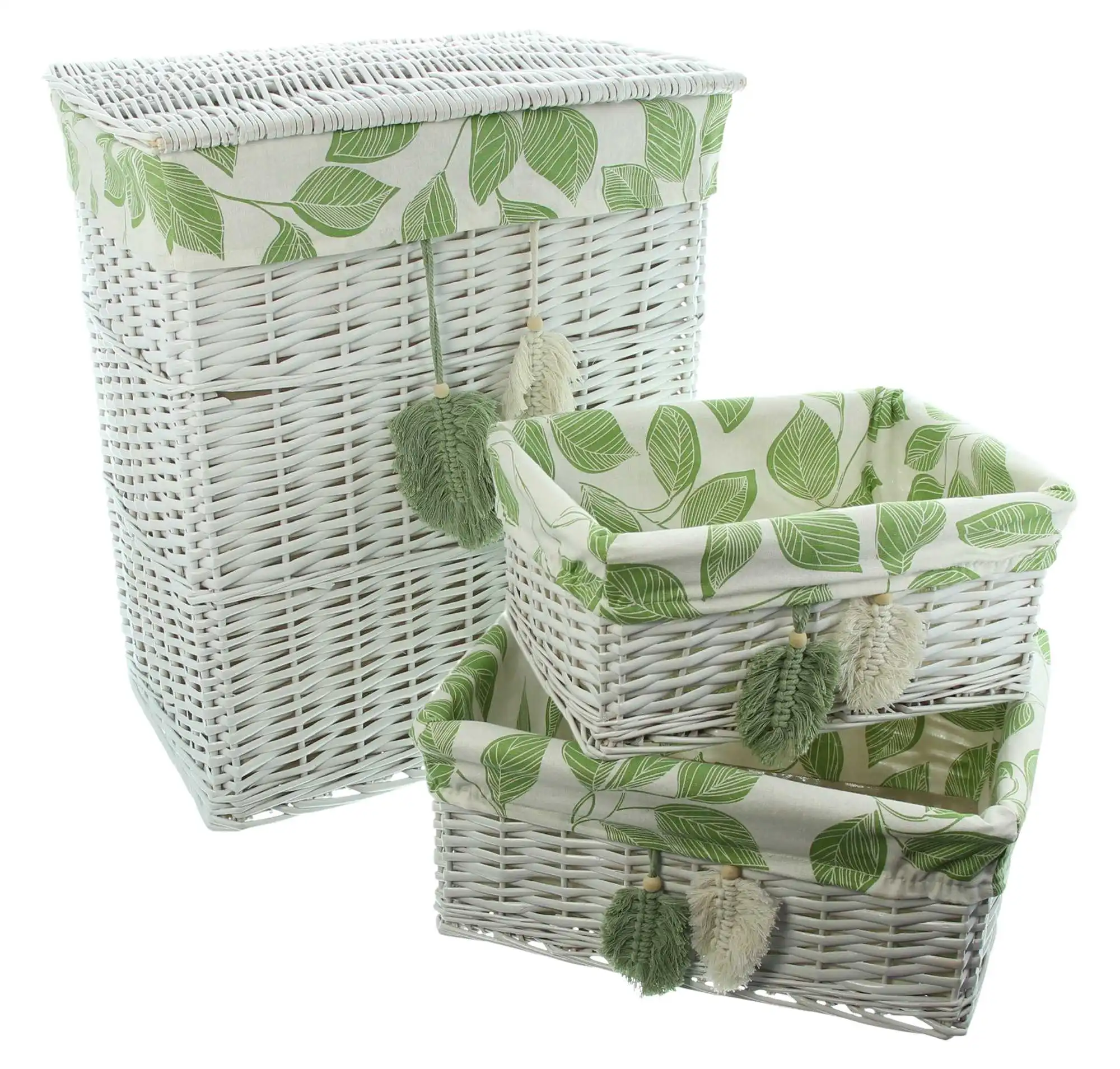 Acheter Lot de 3 paniers "feuilles"  dans la boutique en ligne de Frank Flechtwaren pour Paniers de remplissage &amp; universels