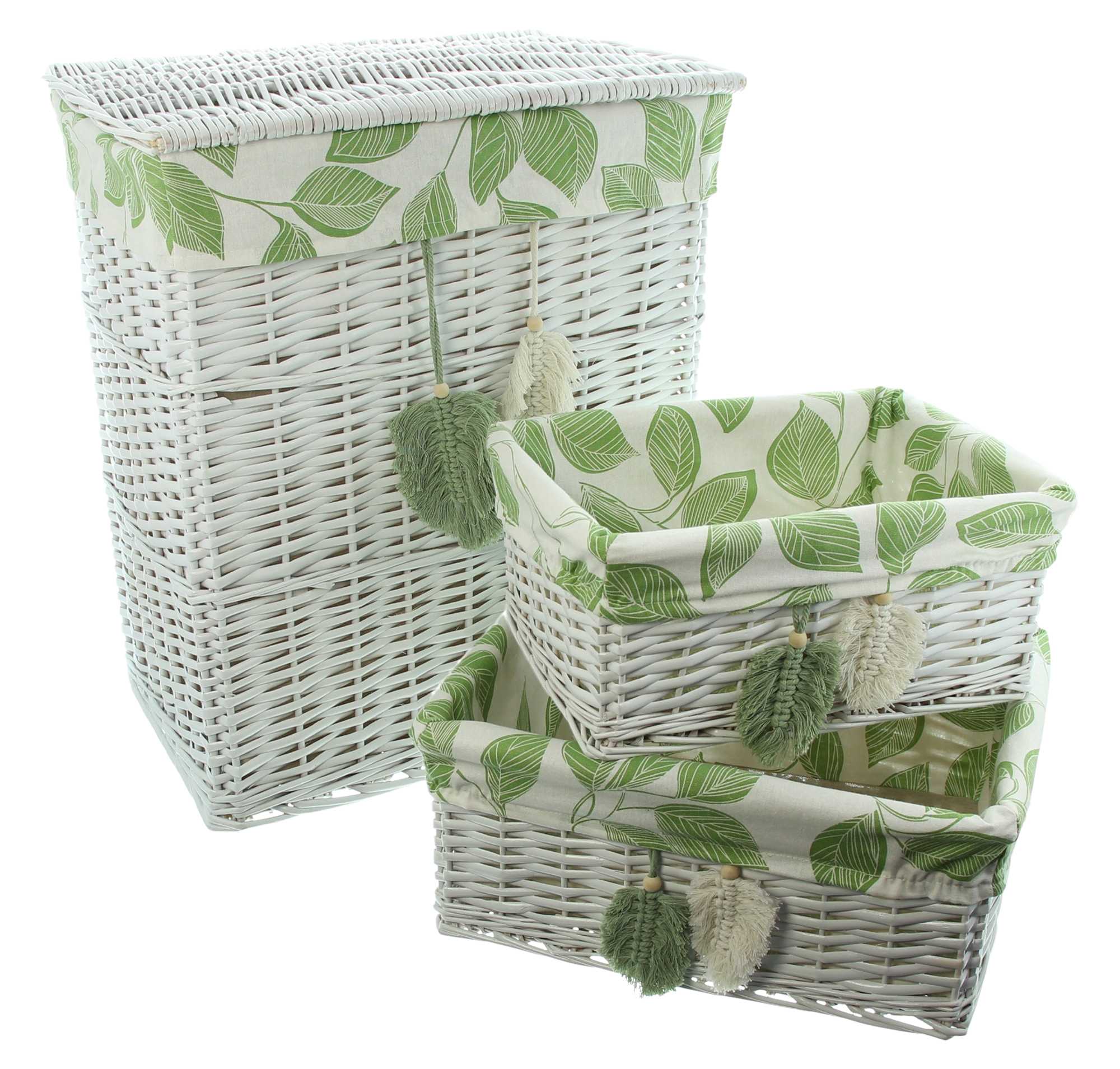 Acheter Lot de 3 paniers "feuilles"  dans la boutique en ligne de Frank Flechtwaren pour Paniers de remplissage &amp; universels