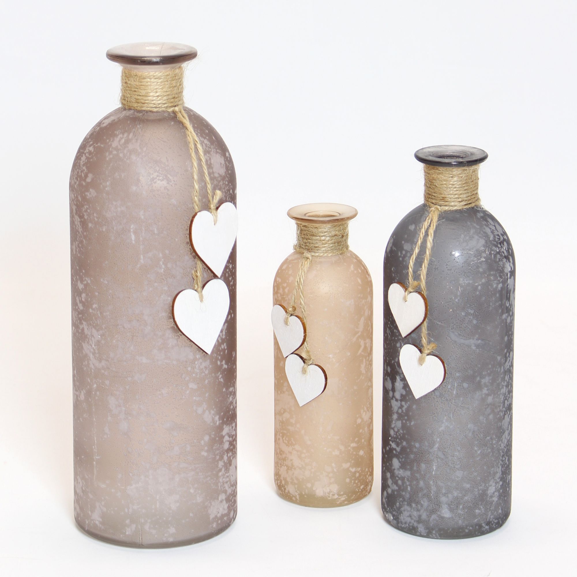 Acheter Lot de 3 vases décoratifs "petit coeur"  dans la boutique en ligne de Frank Flechtwaren