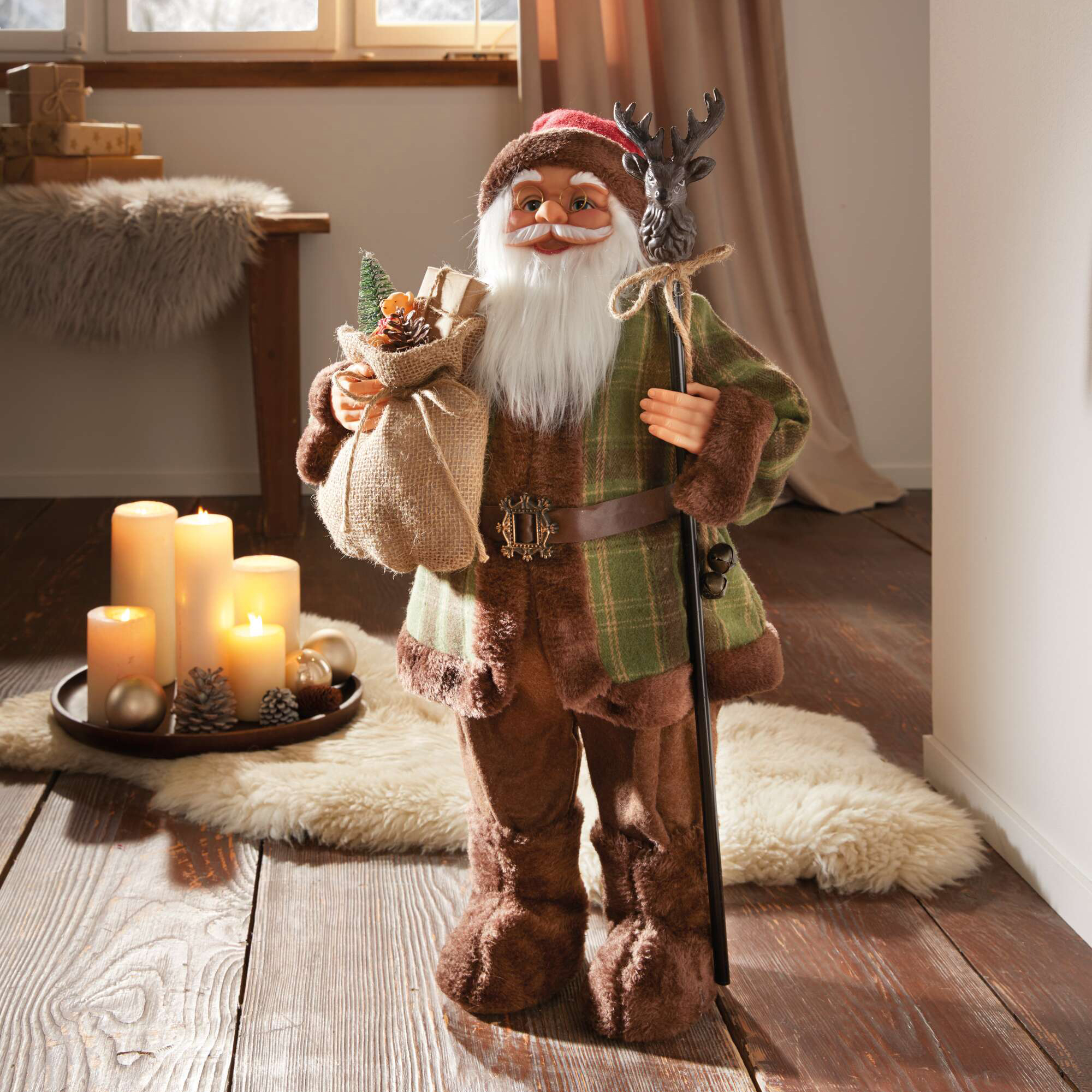 Acheter Figurine "Santa avec canne"  dans la boutique en ligne de Frank Flechtwaren