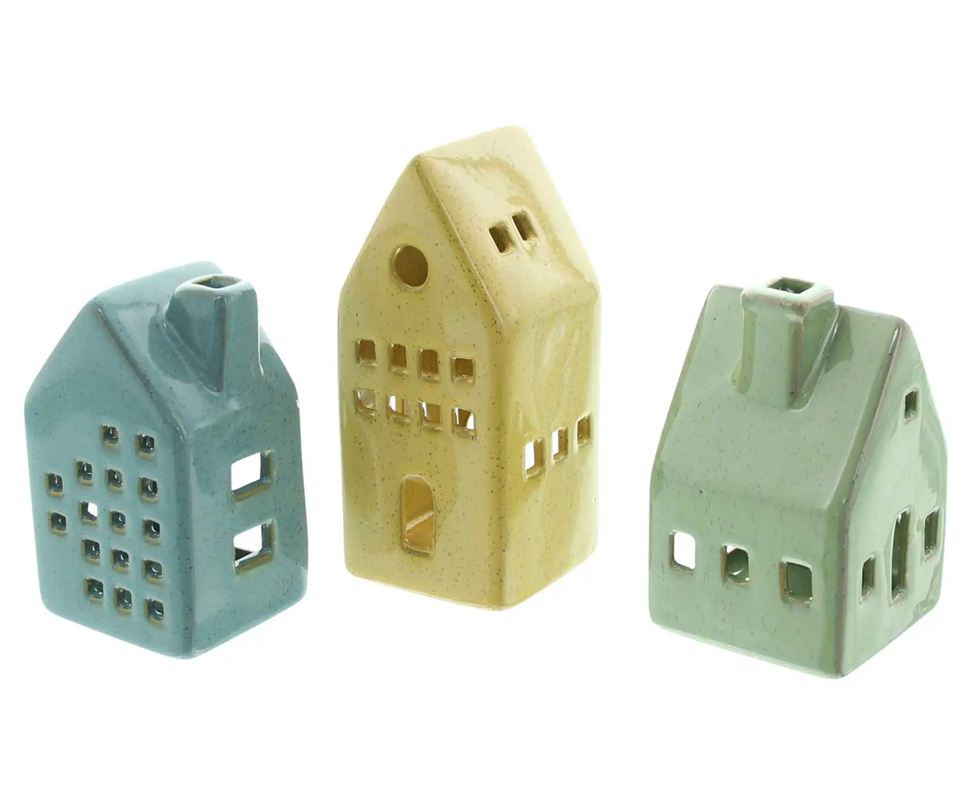 Acheter Lot de 3 photophores "maisons"  dans la boutique en ligne de Frank Flechtwaren pour Pâques
