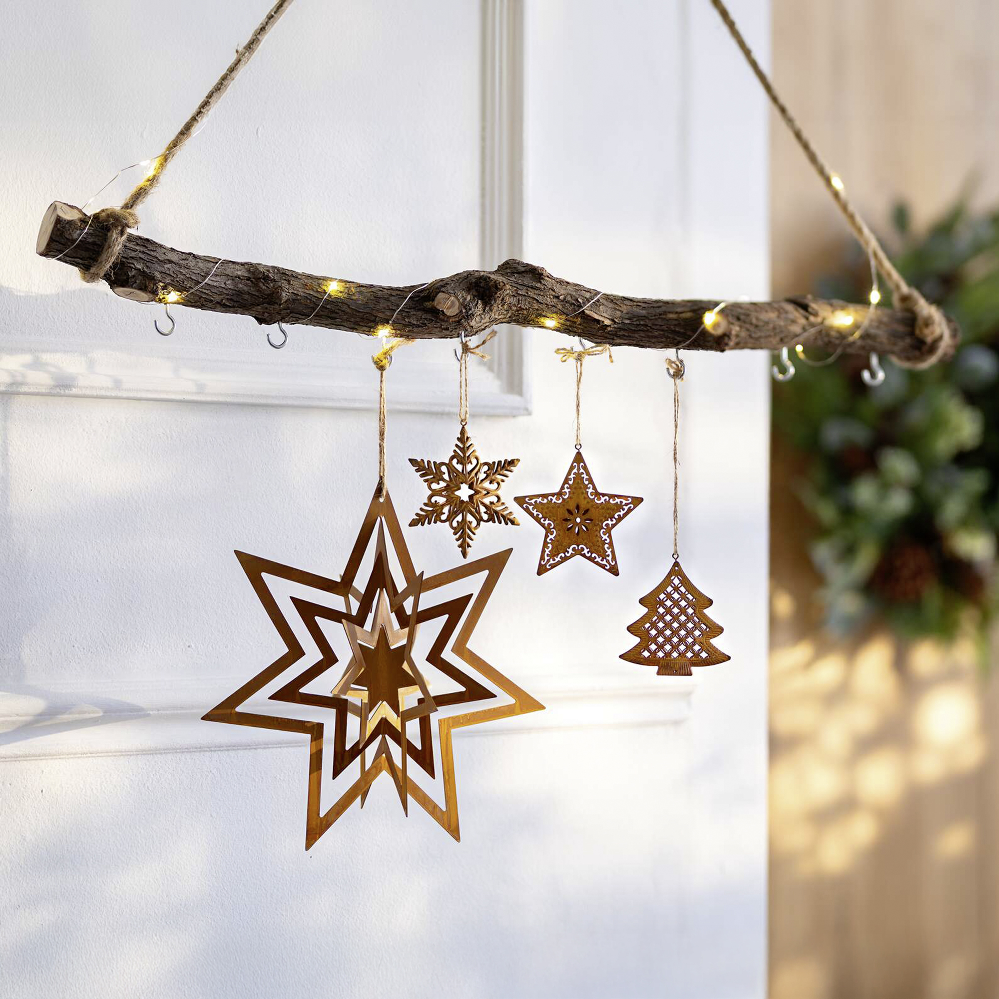 Acheter Lot de 3 suspensions de Noël "rouille"  dans la boutique en ligne de Frank Flechtwaren