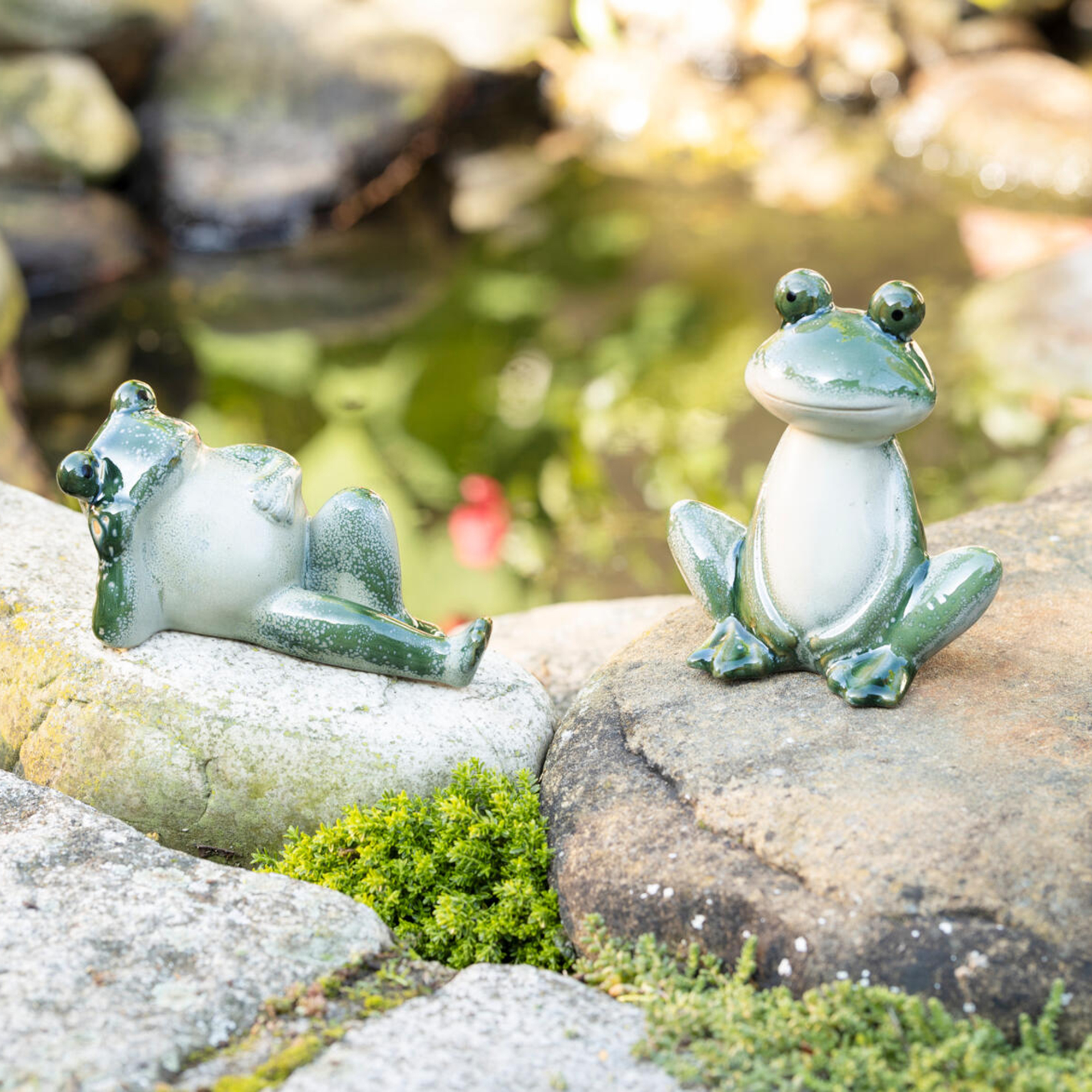 Acheter Lot de 2 amis grenouilles "Fred &amp; Frieda"  dans la boutique en ligne de Frank Flechtwaren pour Figurines de jardin
