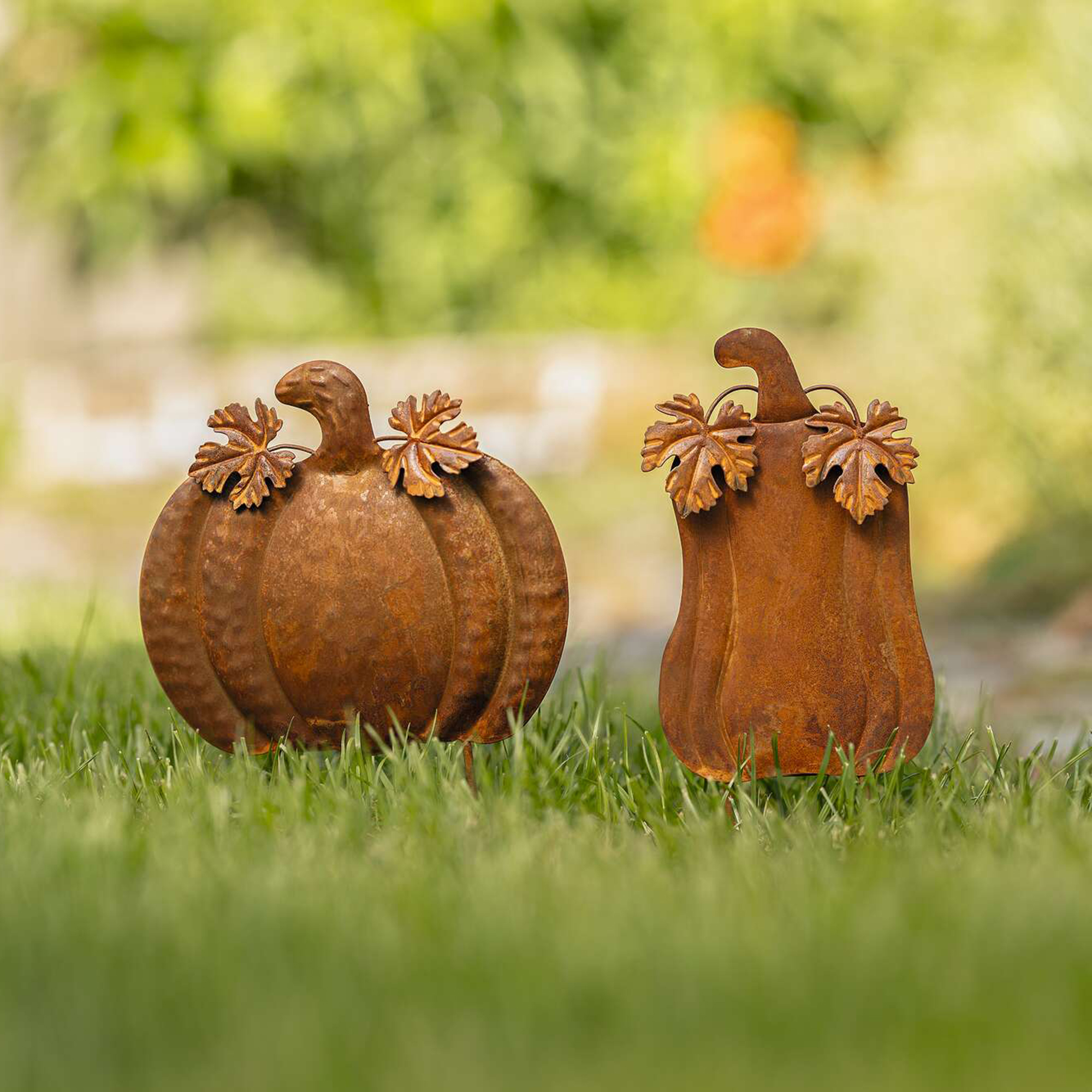 Acheter Lot de 2 pics d' automne "citrouille"  dans la boutique en ligne de Frank Flechtwaren