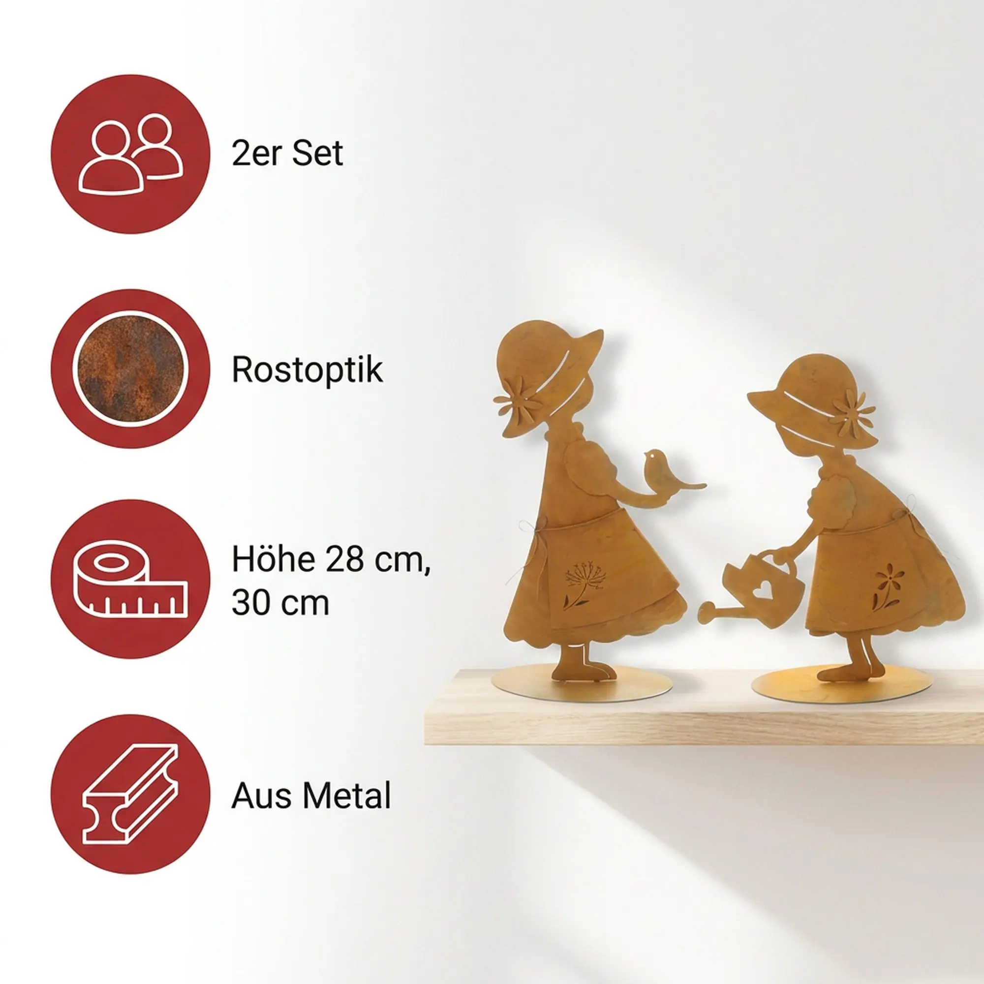 Acheter Lot de 2 figurines décoratives "fillettes"  dans la boutique en ligne de Frank Flechtwaren pour Jardin de Pâques coloré