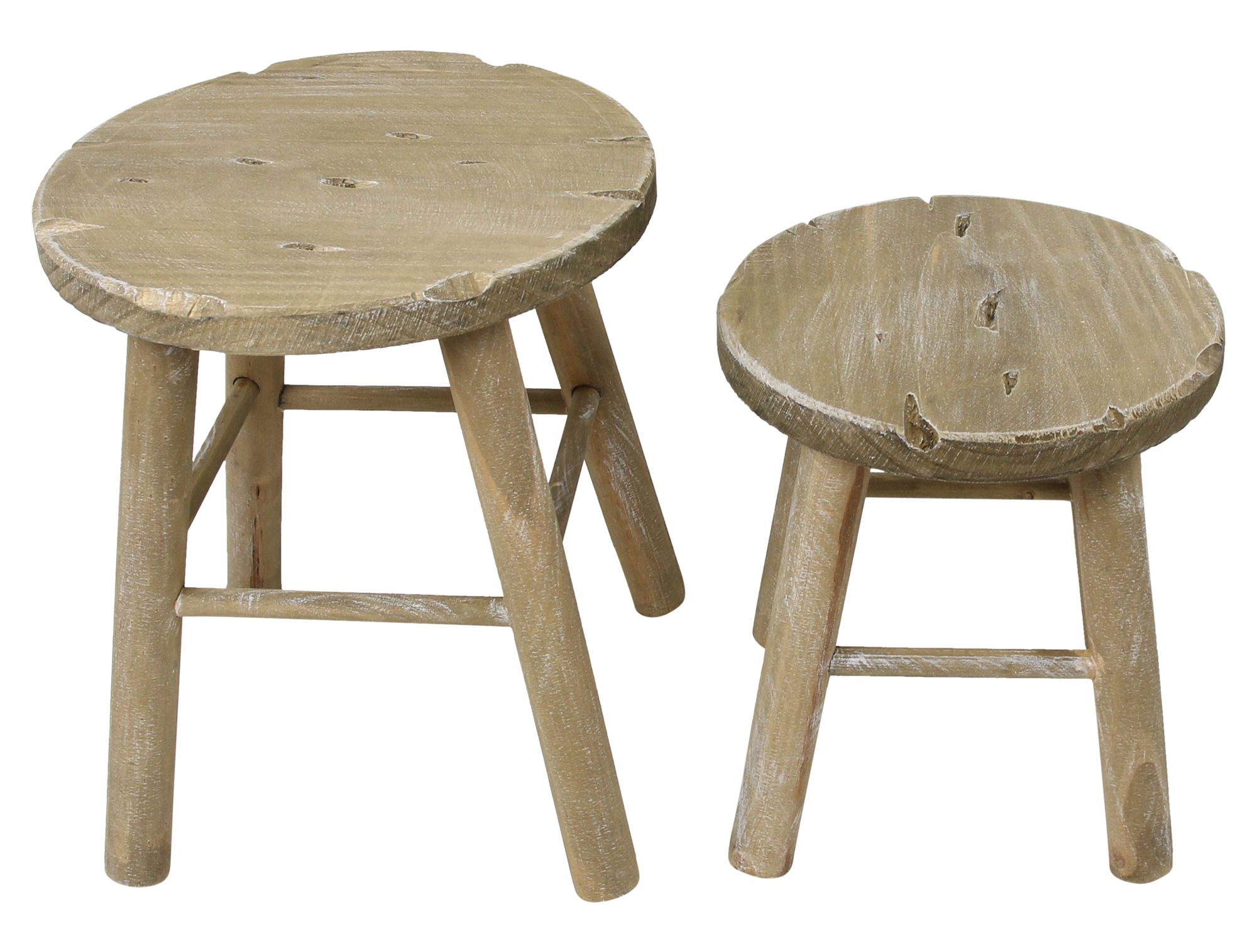 Acheter Lot de 2 tabourets en bois "rond"  dans la boutique en ligne de Frank Flechtwaren pour Automne