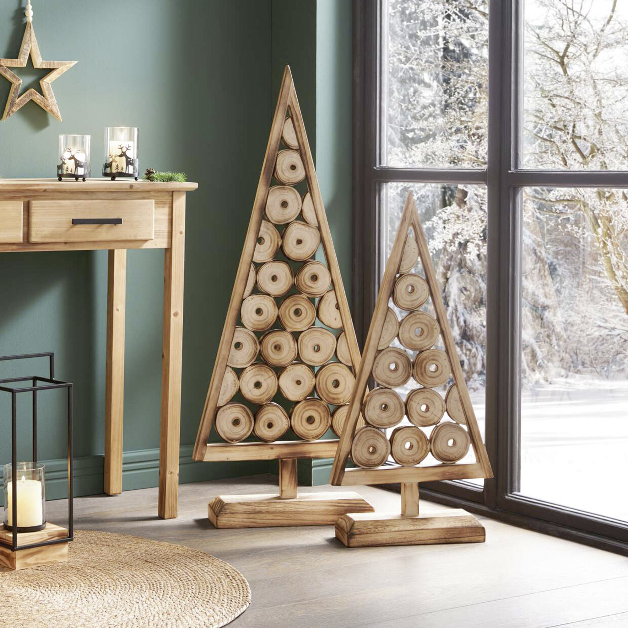 Acheter Lot de 2 décorations en bois "Sapin"  dans la boutique en ligne de Frank Flechtwaren