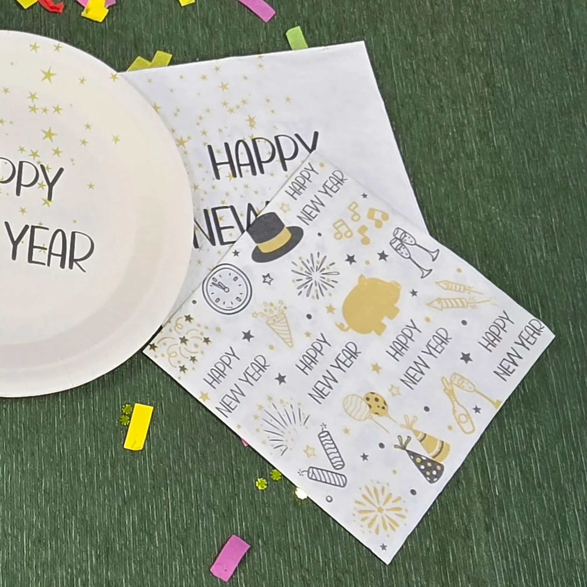 Acheter Lot de 40 serviettes "Nouvel An"   dans la boutique en ligne de Frank Flechtwaren