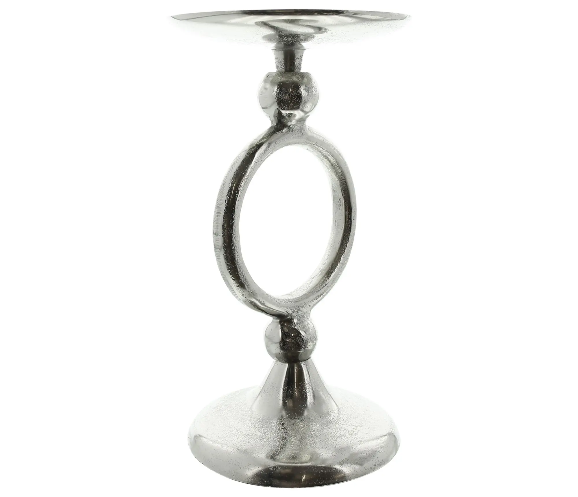 Acheter Support à bougie "cercle argenté"  dans la boutique en ligne de Frank Flechtwaren pour Bougeoirs