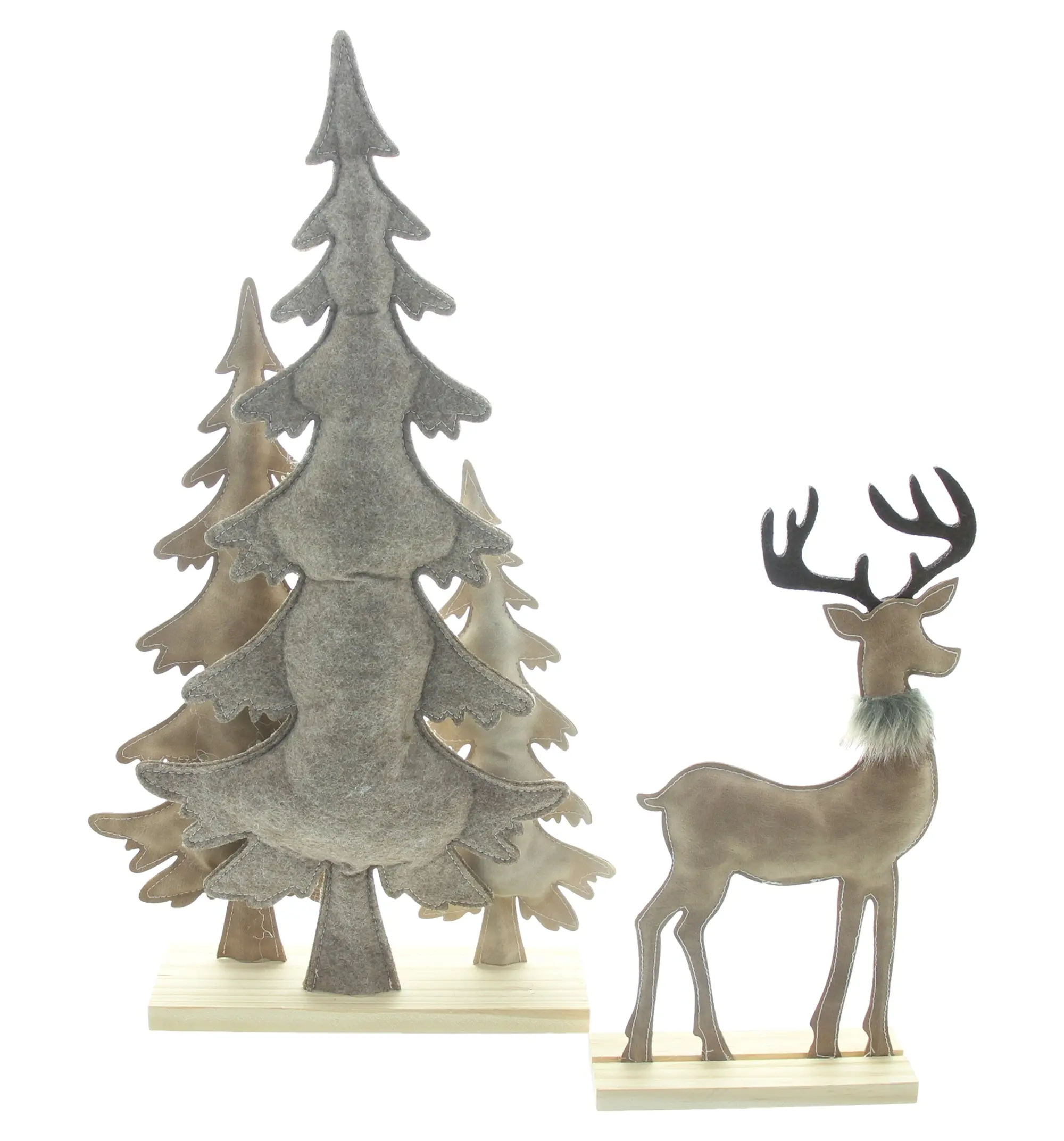 Acheter Lot de 2 décorations de Noël "renne &amp; sapins"  dans la boutique en ligne de Frank Flechtwaren pour Figurines