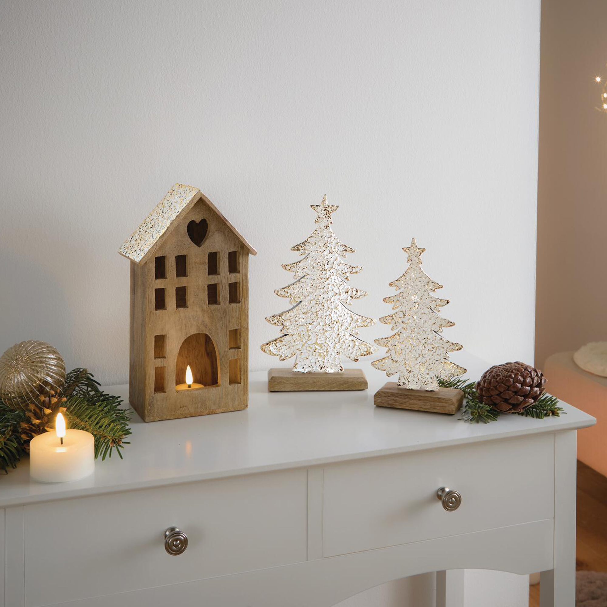 Acheter Sapin décoratif « Snowy », lot de 2 dans la boutique en ligne de Frank Flechtwaren pour Sapins