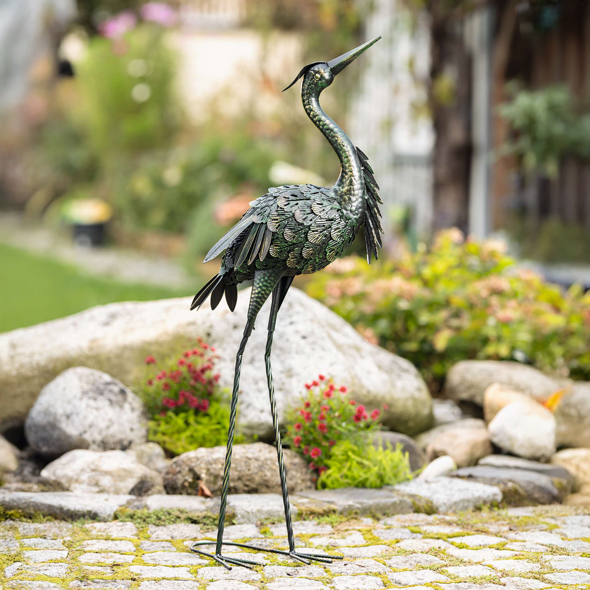 Acheter Oiseau métallique "héron"  dans la boutique en ligne de Frank Flechtwaren