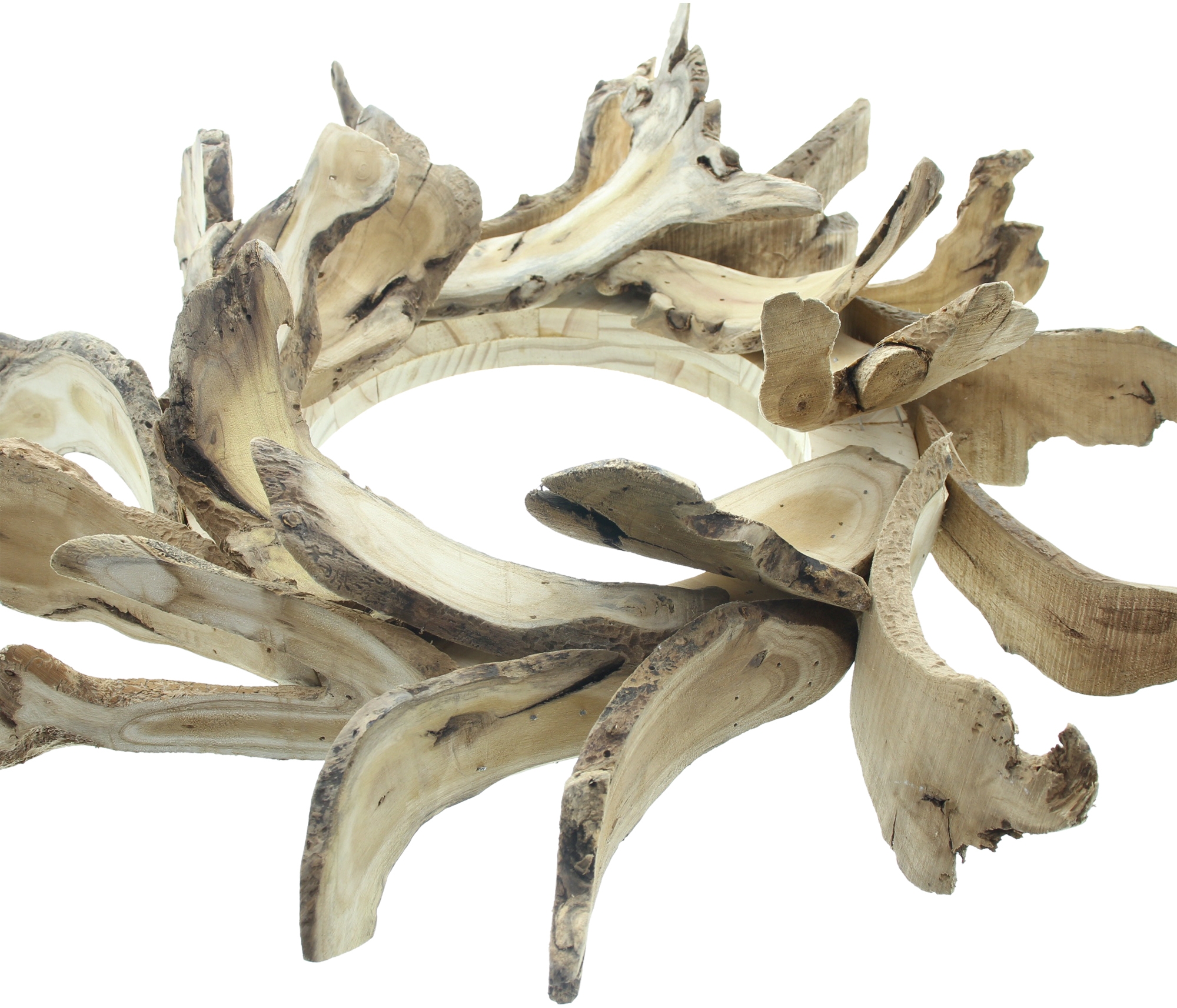 Acheter Couronne décorative "tranches de bois"  dans la boutique en ligne de Frank Flechtwaren pour Couronnes