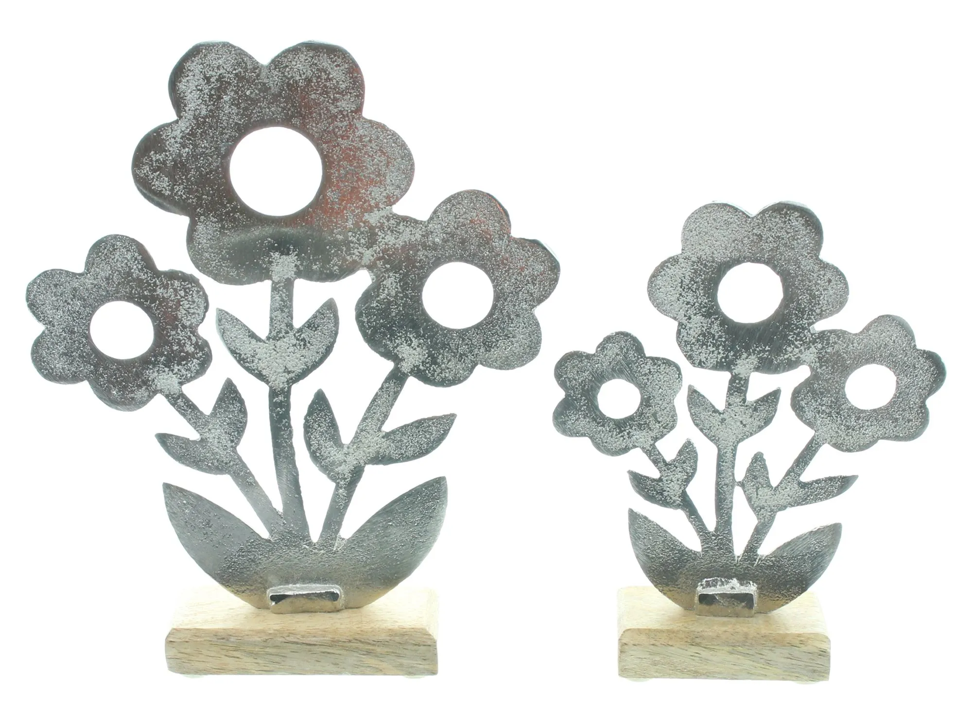 Acheter Lot de 2 fleurs "argent"  dans la boutique en ligne de Frank Flechtwaren pour Argent et or