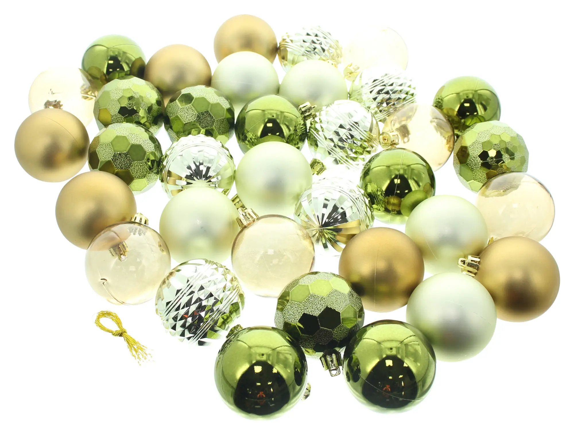Acheter Lot de 36 boules pour sapin de Noël "Green &amp; Gold"  dans la boutique en ligne de Frank Flechtwaren pour Baumschmuck