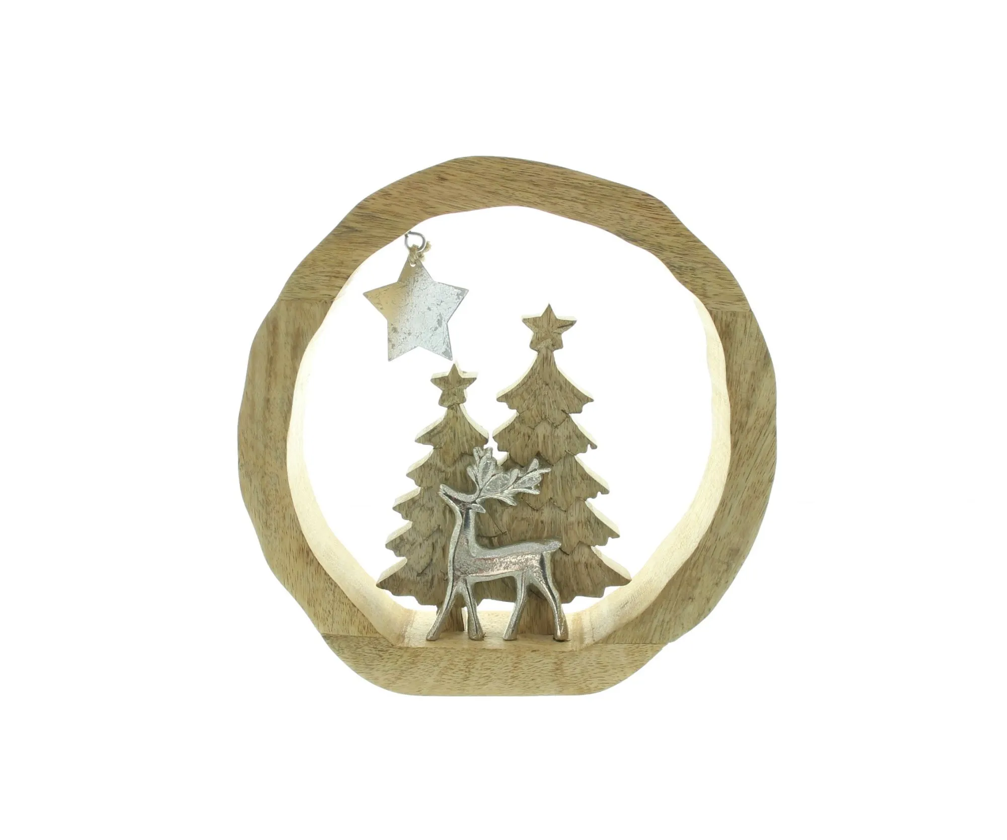 Acheter Couronne en bois « Forêt d'hiver »  dans la boutique en ligne de Frank Flechtwaren pour Anneaux de décoration