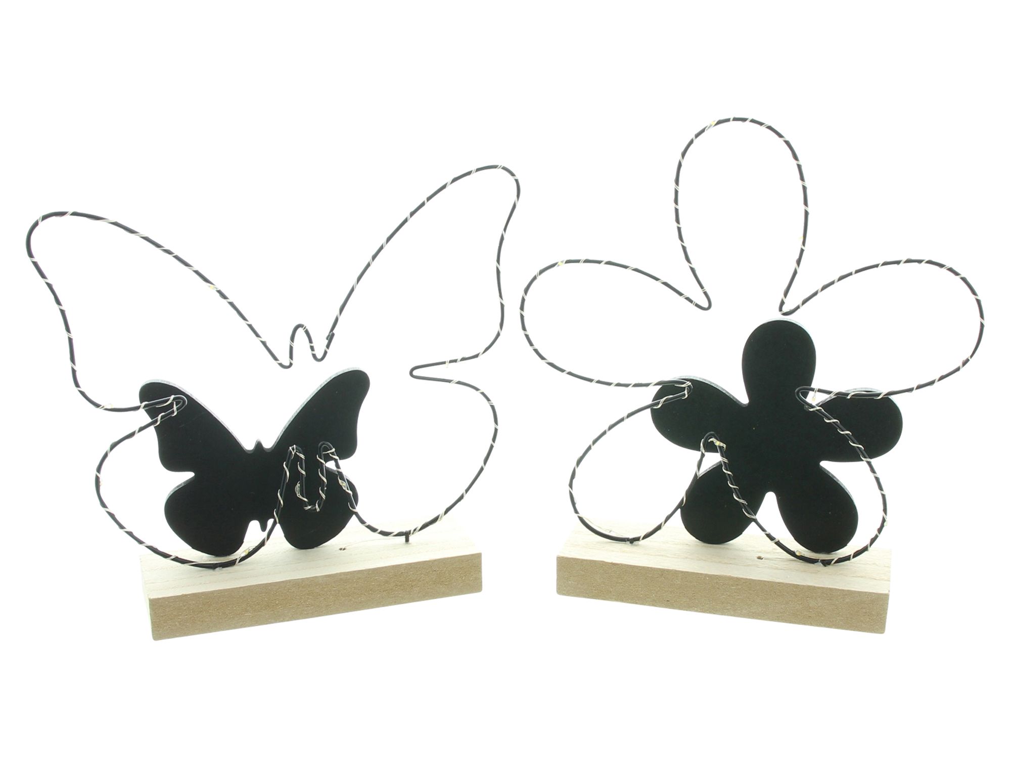 Acheter Lot de 2 déco LED "papillon et fleur"  dans la boutique en ligne de Frank Flechtwaren pour Pâques