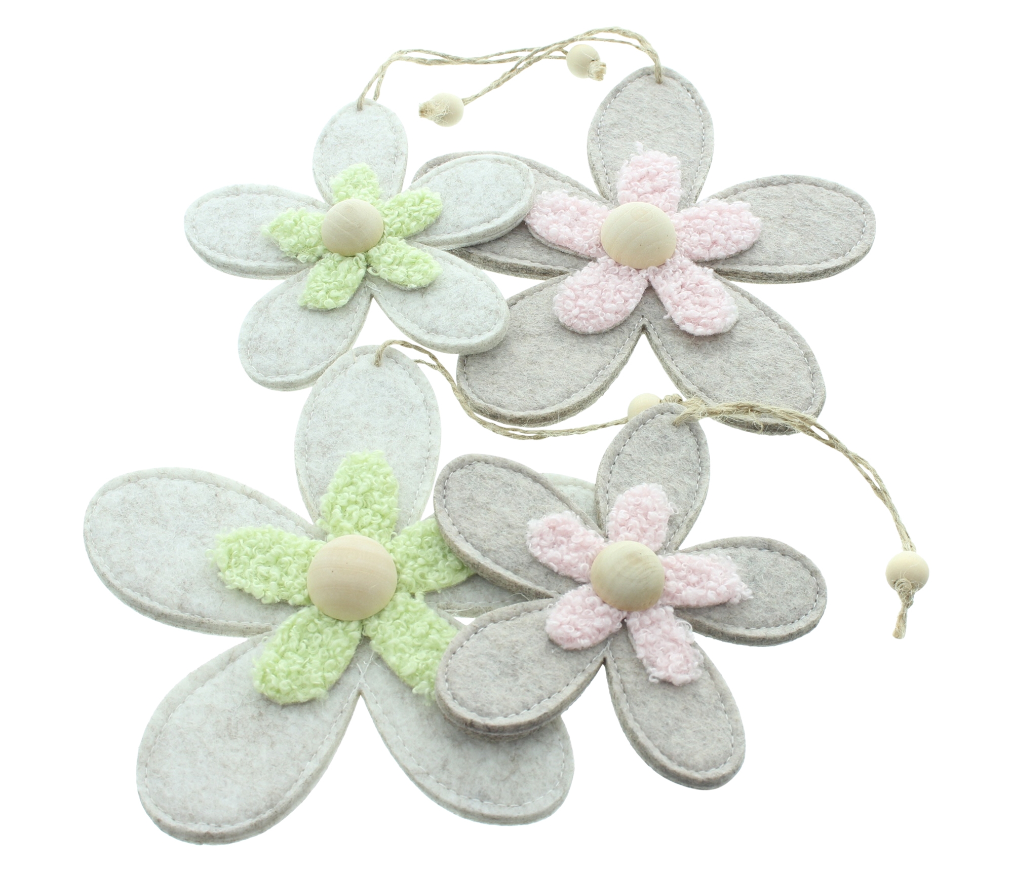 Acheter Lot de 4 suspensions "quatuor floral"  dans la boutique en ligne de Frank Flechtwaren pour Nouvel arrivage