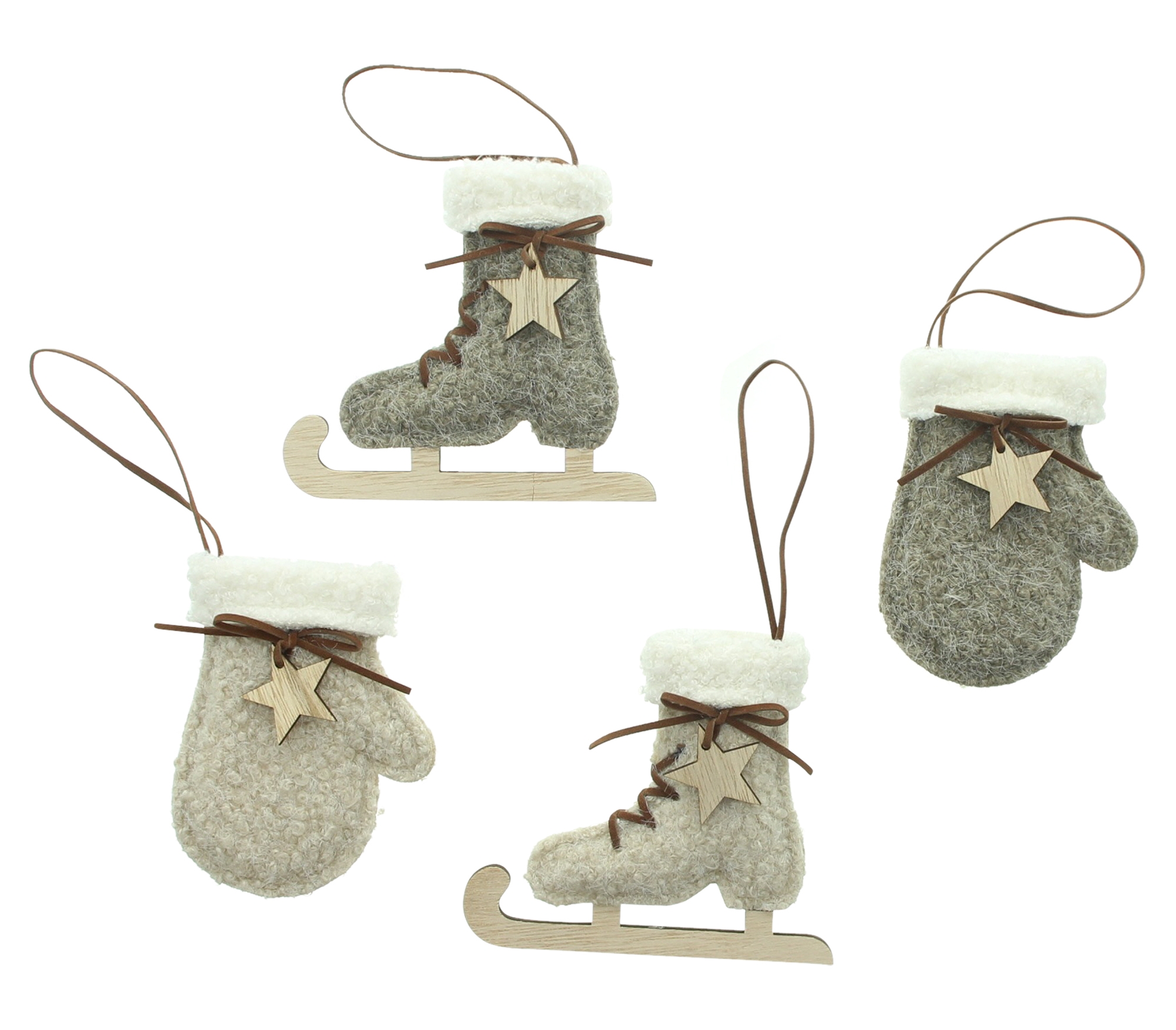 Acheter Lot de 4 suspensions "hIver"  dans la boutique en ligne de Frank Flechtwaren pour Décorations pour sapins de Noël