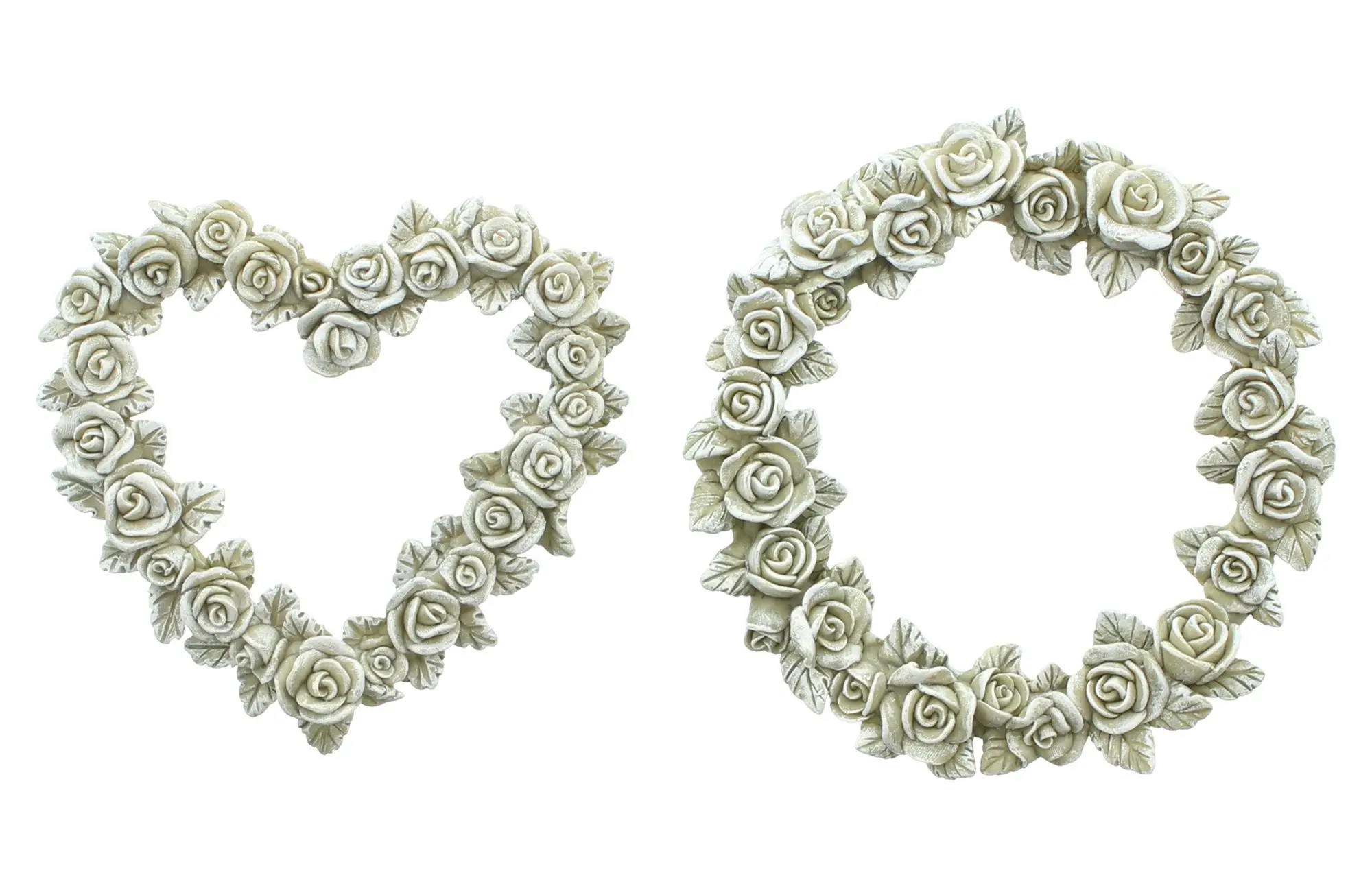 Acheter Lot de 2 décorations avec roses "coeur &amp; couronne"  dans la boutique en ligne de Frank Flechtwaren pour Automne