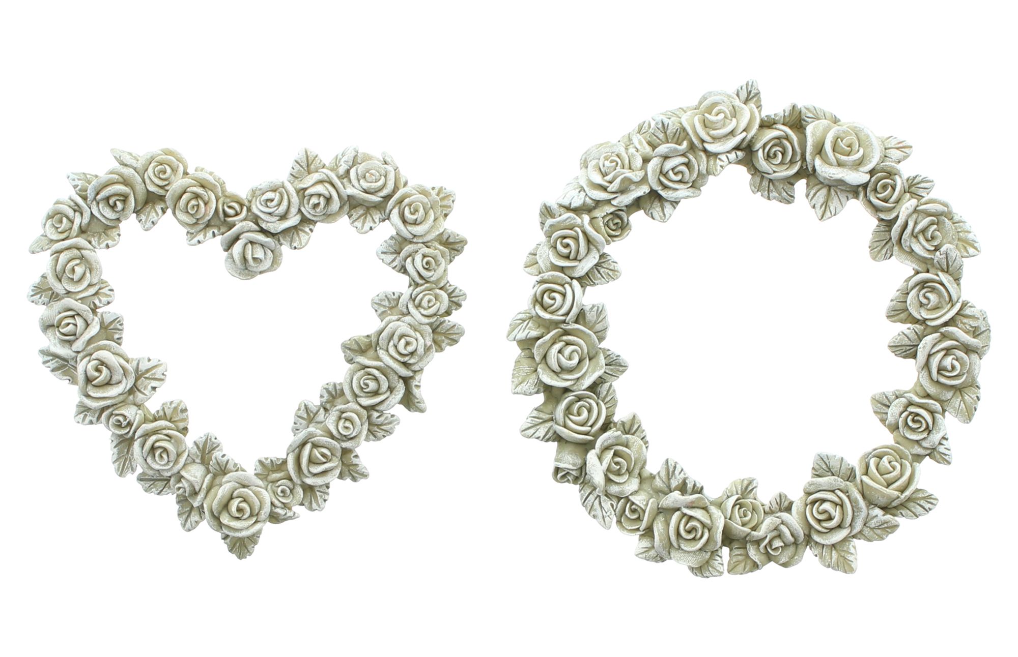 Acheter Lot de 2 décorations avec roses "coeur &amp; couronne"  dans la boutique en ligne de Frank Flechtwaren pour Automne