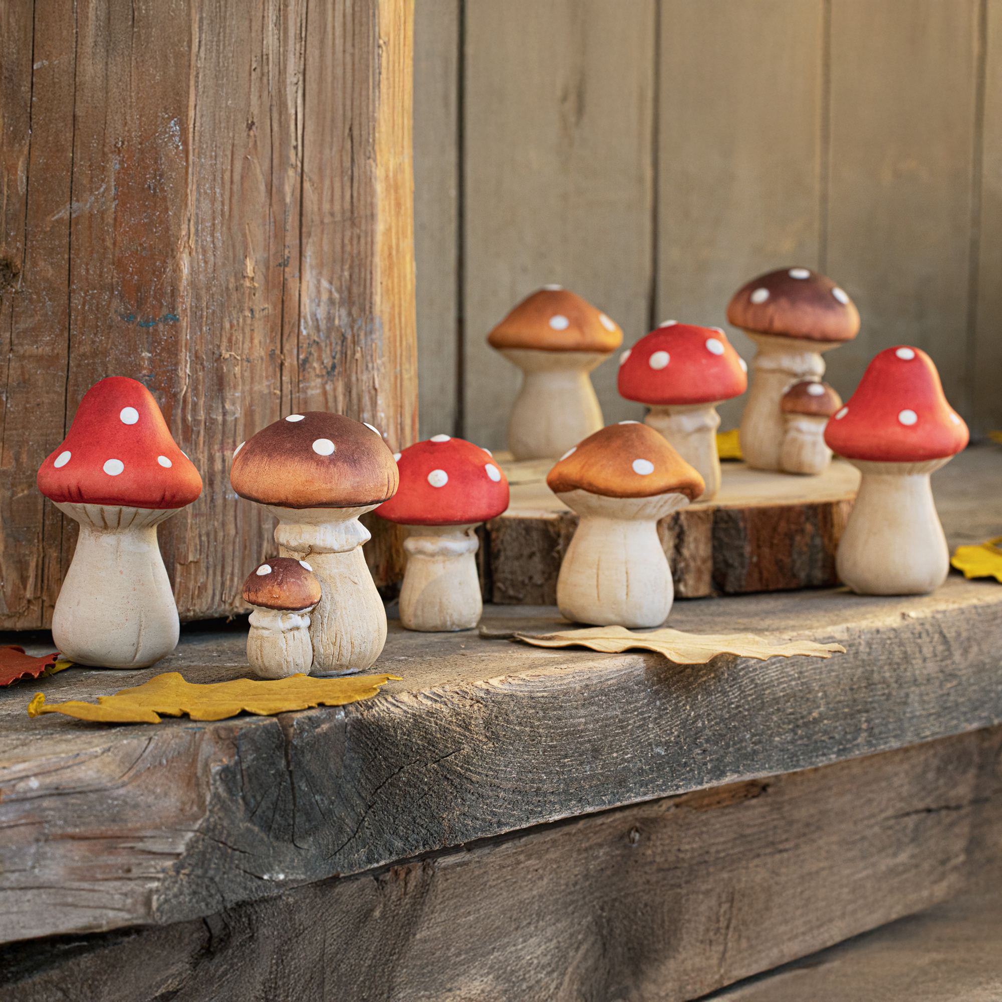 Acheter Lot de 8 champignons "petit"  dans la boutique en ligne de Frank Flechtwaren