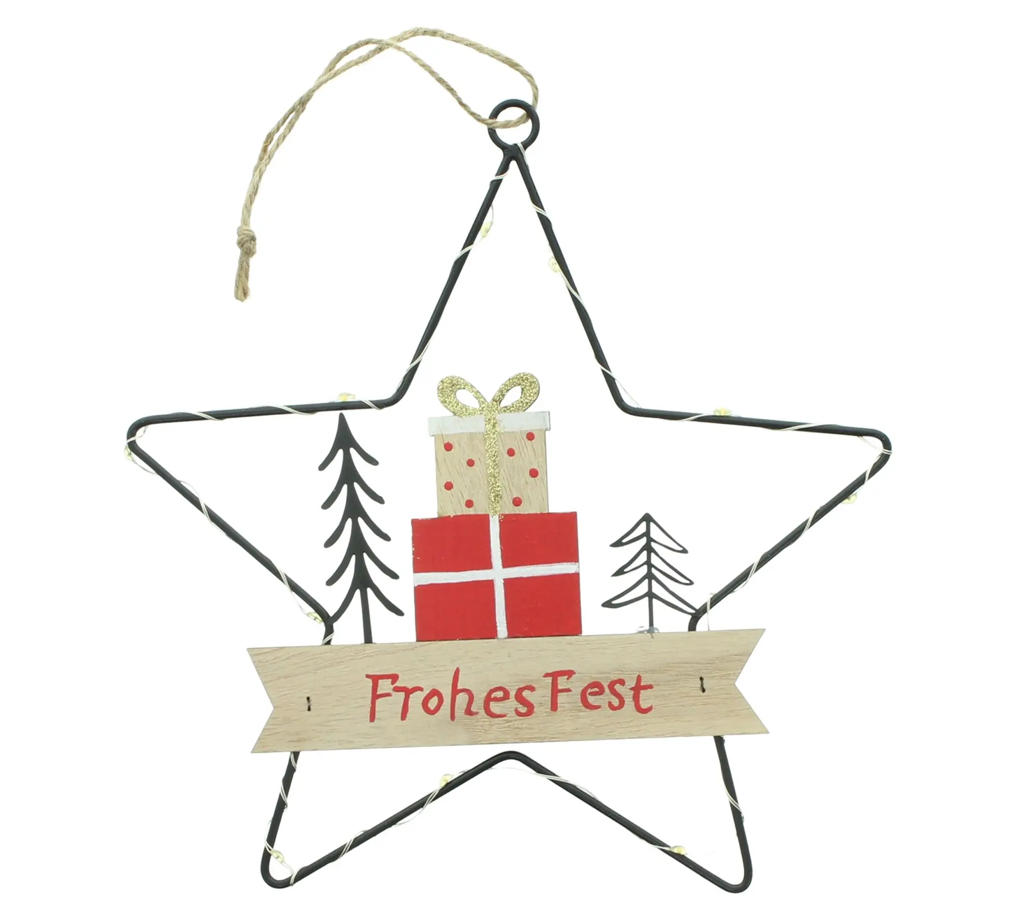 Acheter Étoile LED « Joyeuses Fêtes » dans la boutique en ligne de Frank Flechtwaren pour Décorations à suspendre