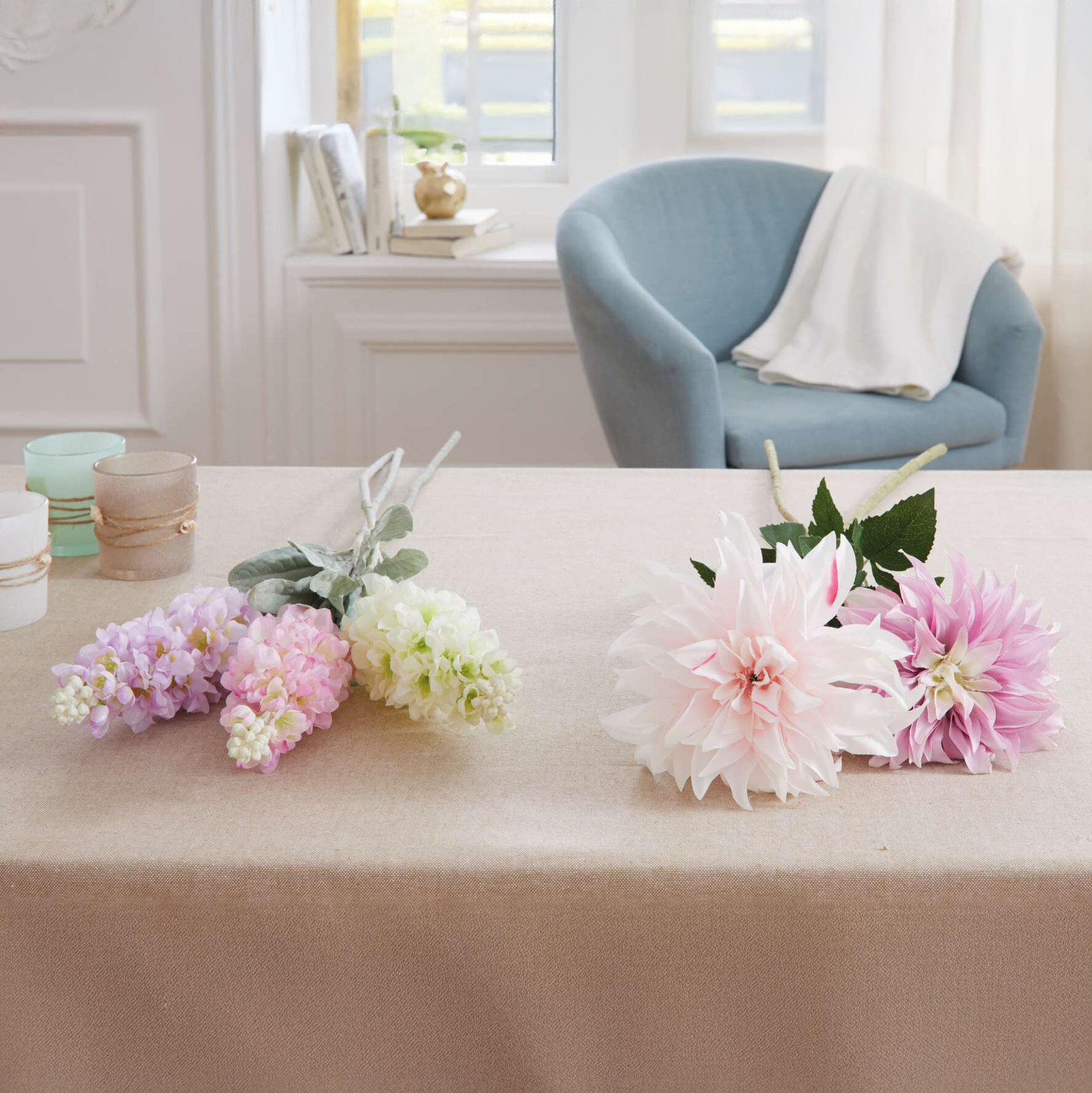Acheter Lot de 3 fleurs "Levkoje"  dans la boutique en ligne de Frank Flechtwaren pour Plantes artificielles
