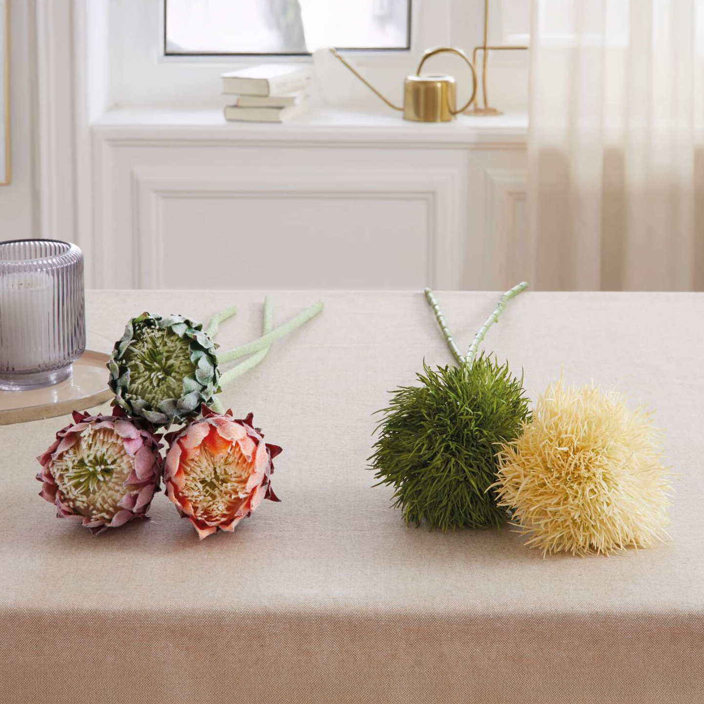 Acheter Lot de 3 fleurs "protea"  dans la boutique en ligne de Frank Flechtwaren pour Plantes artificielles