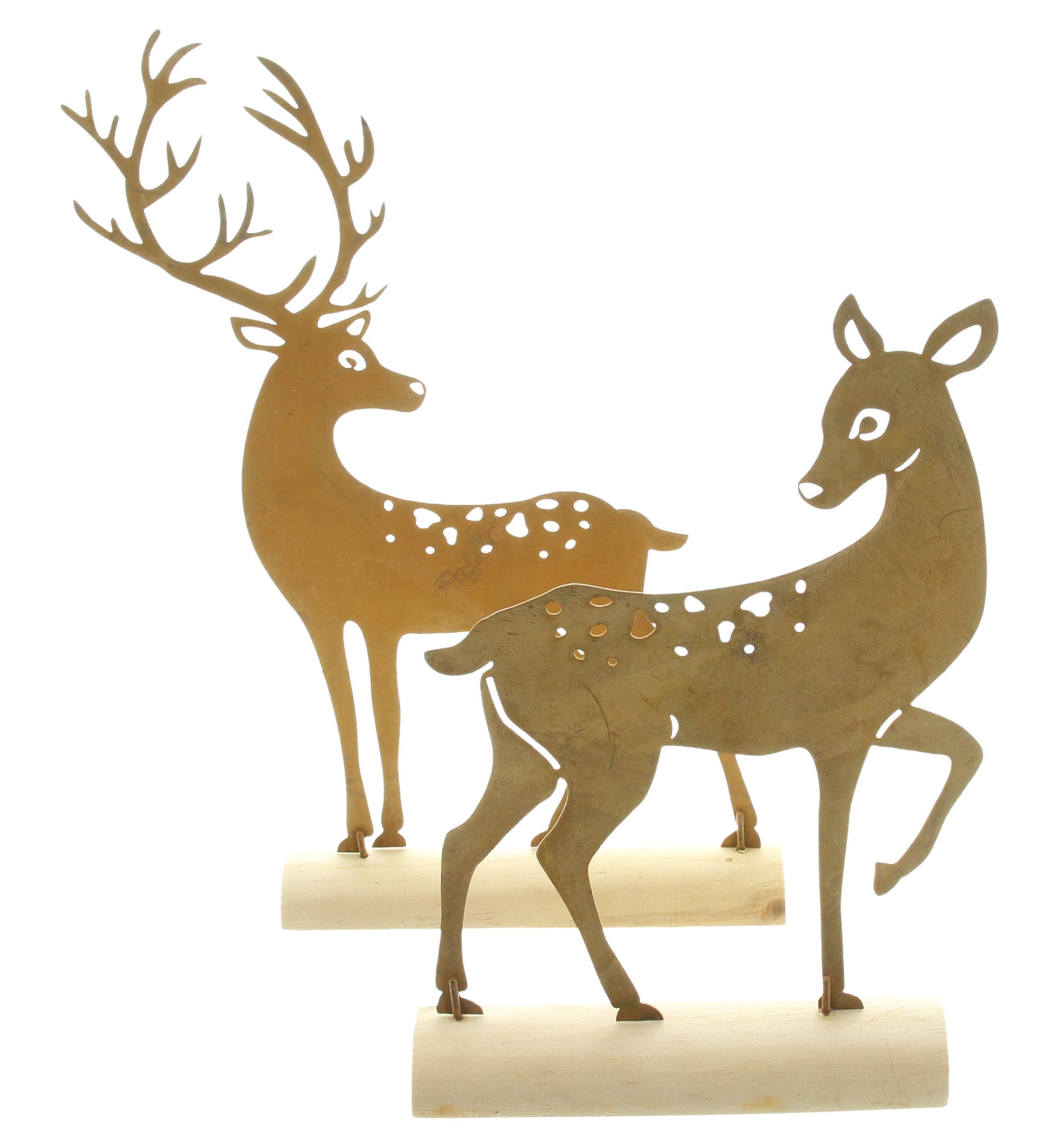 Acheter Lot de 2 décorations métalliques "Cerf"  dans la boutique en ligne de Frank Flechtwaren pour Automne
