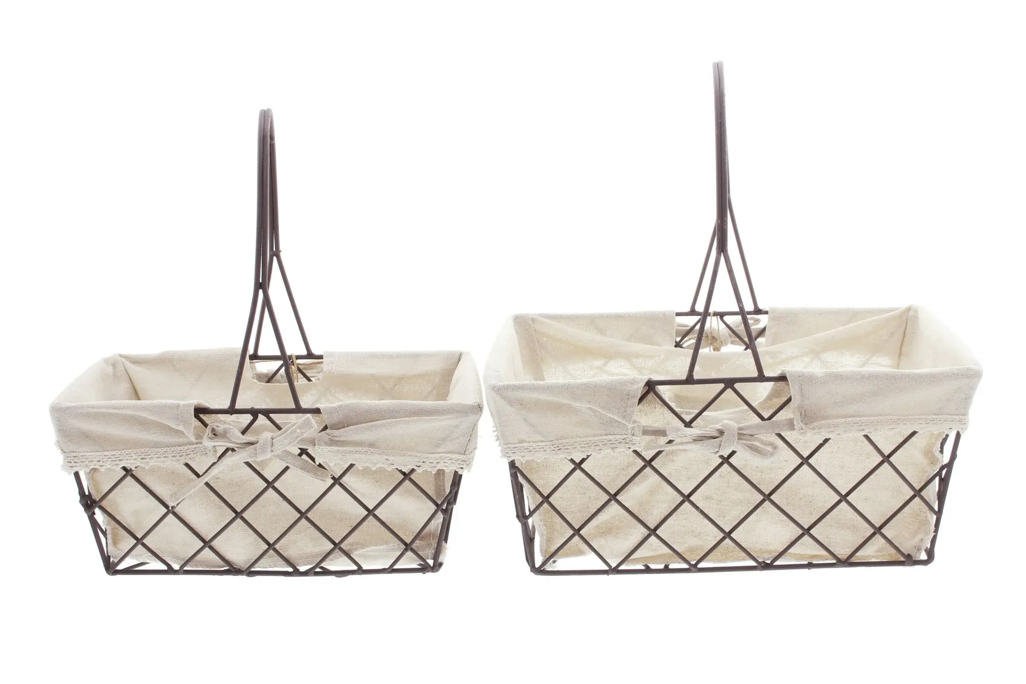 Acheter Lot de 2 corbeilles en fil de fer "coeur en bois"  dans la boutique en ligne de Frank Flechtwaren pour Paniers à repassage