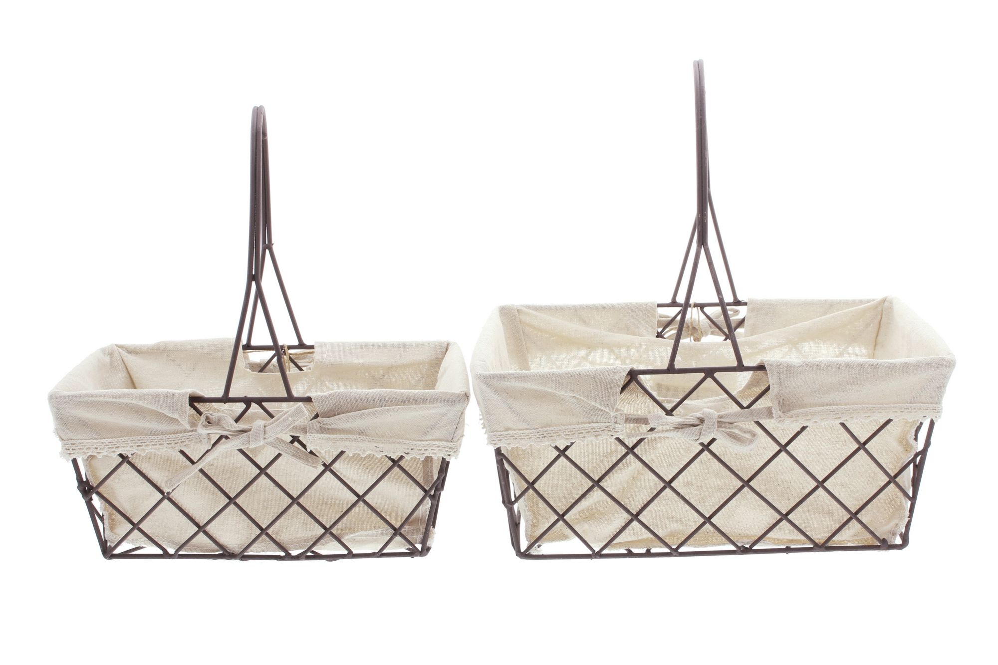 Acheter Lot de 2 corbeilles en fil de fer "coeur en bois"  dans la boutique en ligne de Frank Flechtwaren pour Paniers à repassage