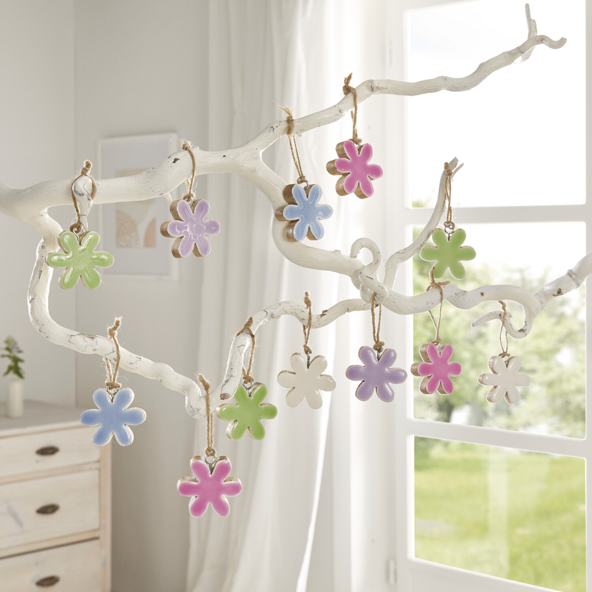 Acheter Lot de 12 suspensions "fleurs"  dans la boutique en ligne de Frank Flechtwaren