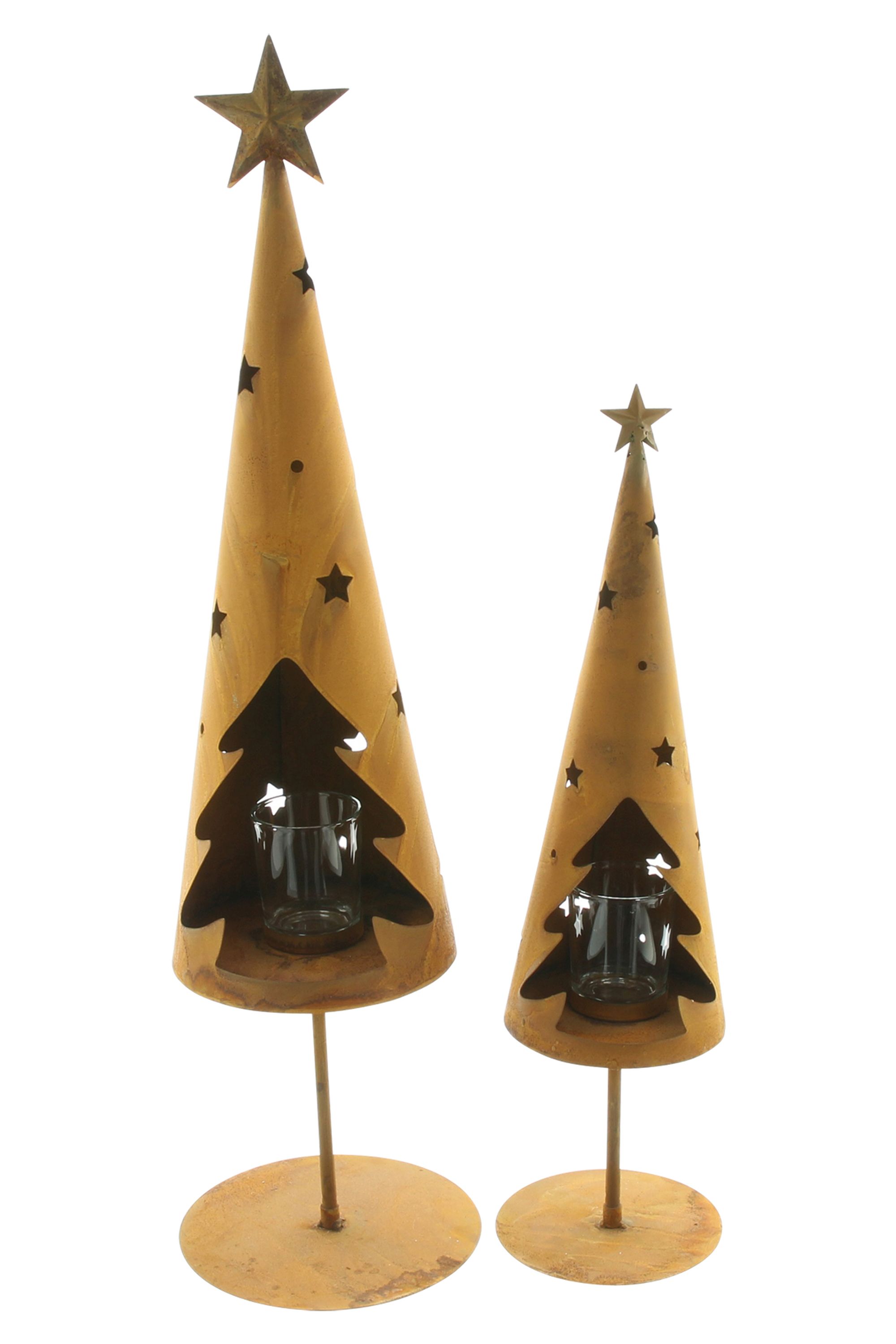 Acheter Lot de 2 photophores "sapin"  dans la boutique en ligne de Frank Flechtwaren pour Sapins