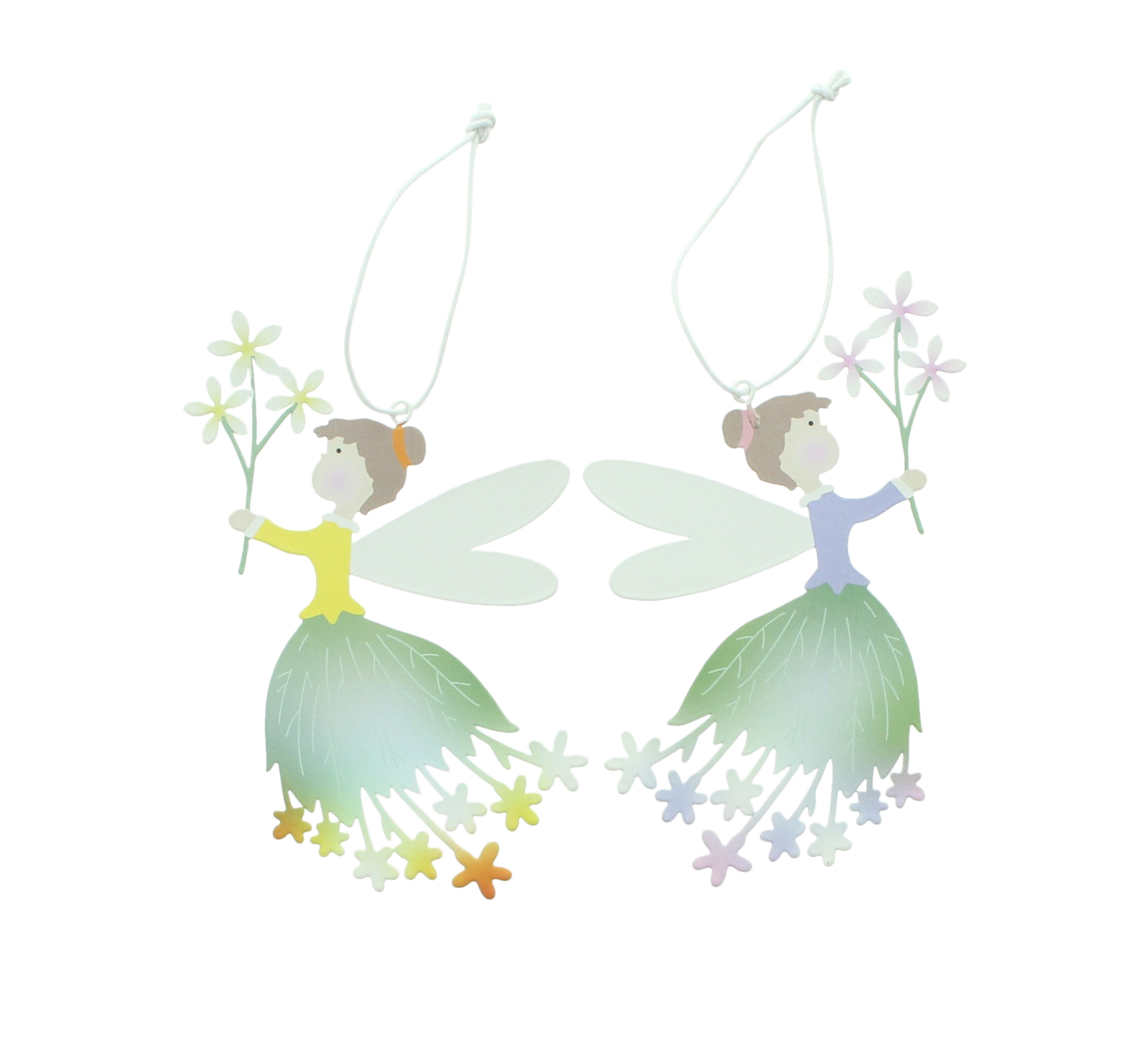 Acheter Lot de 2 suspensions "fée robe fleurie"  dans la boutique en ligne de Frank Flechtwaren pour Nouvel arrivage