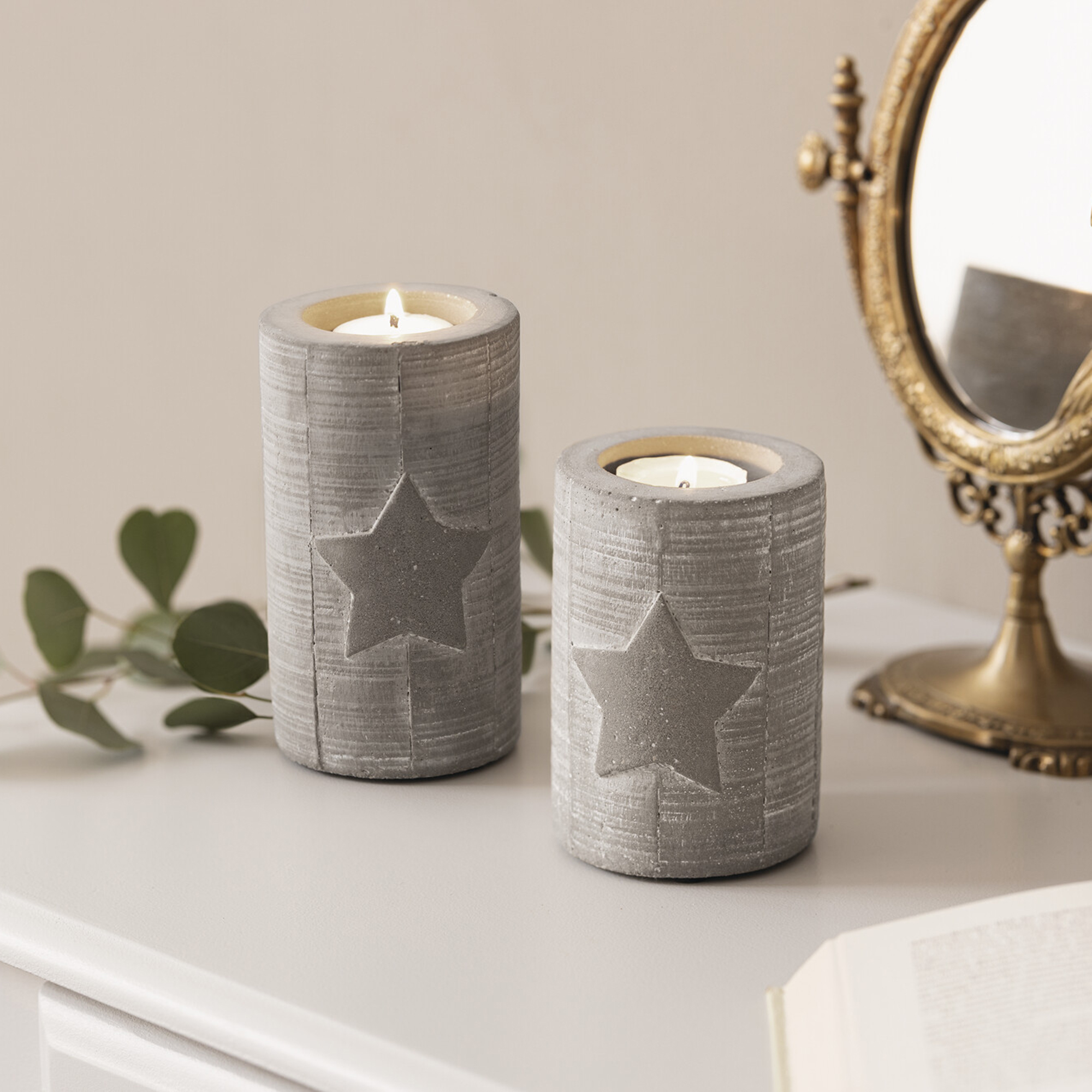 Acheter Lot de 2 bougeoirs "étoile"  dans la boutique en ligne de Frank Flechtwaren