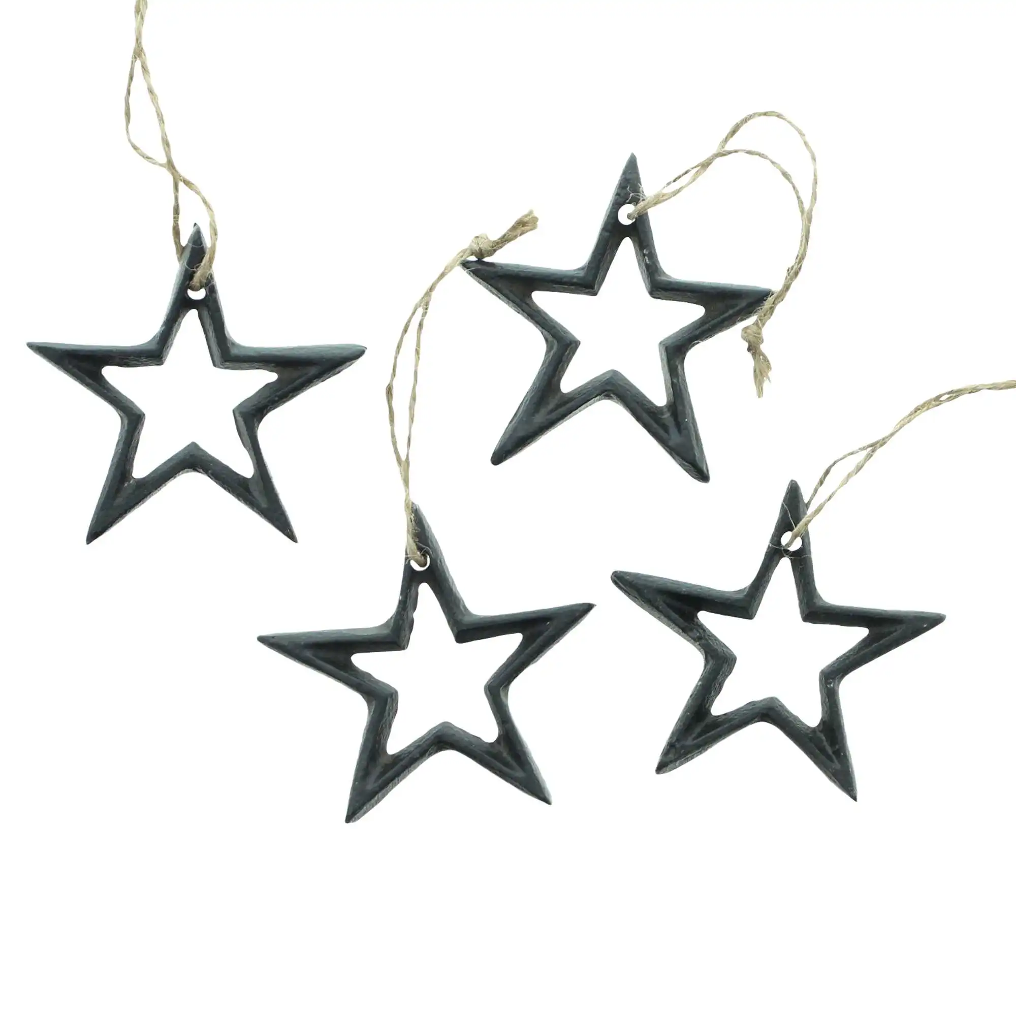 Acheter Lot de 10 suspensions étoiles "Black"  dans la boutique en ligne de Frank Flechtwaren pour Baumschmuck