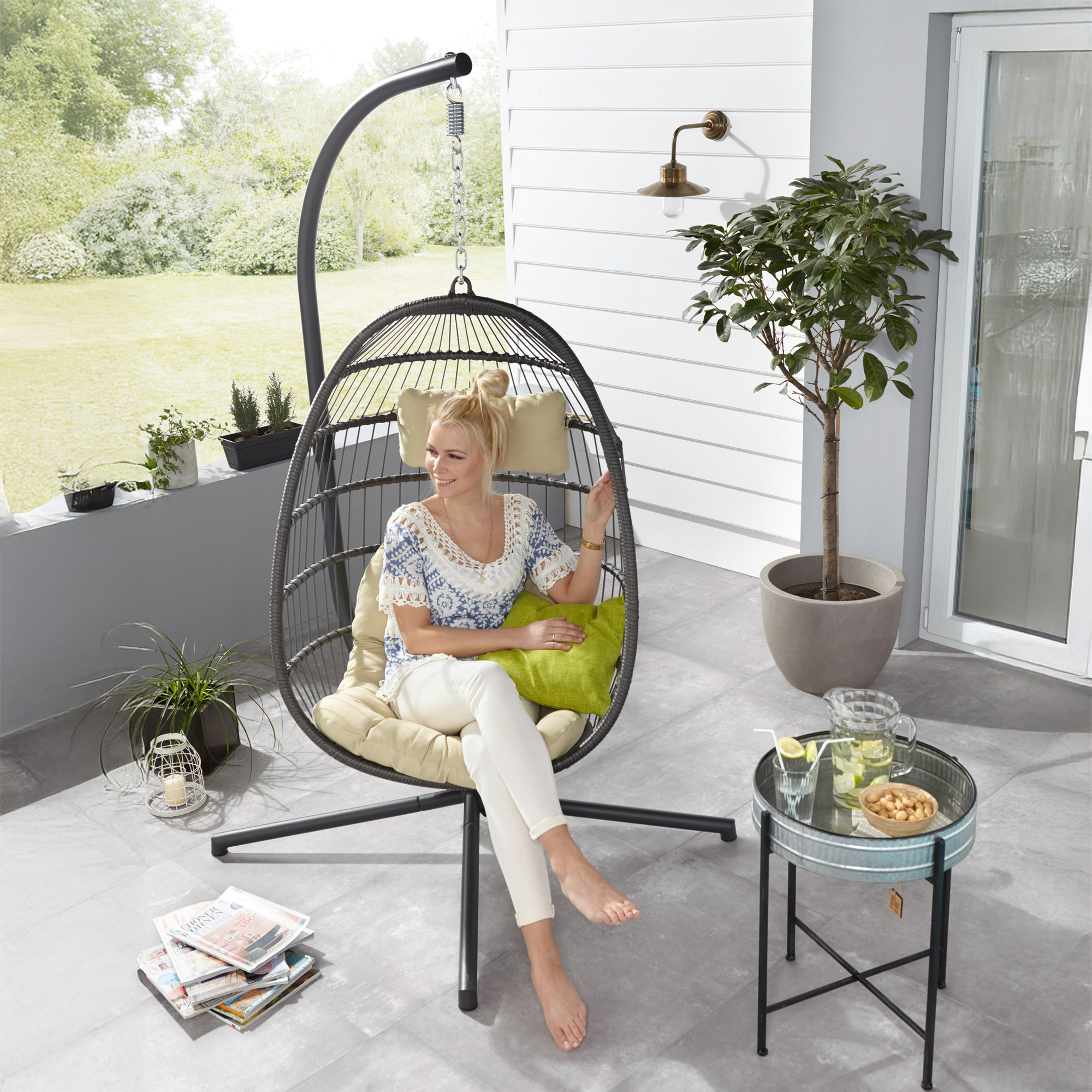 Acheter Fauteuil balancelle avec support "Suez"  dans la boutique en ligne de Frank Flechtwaren