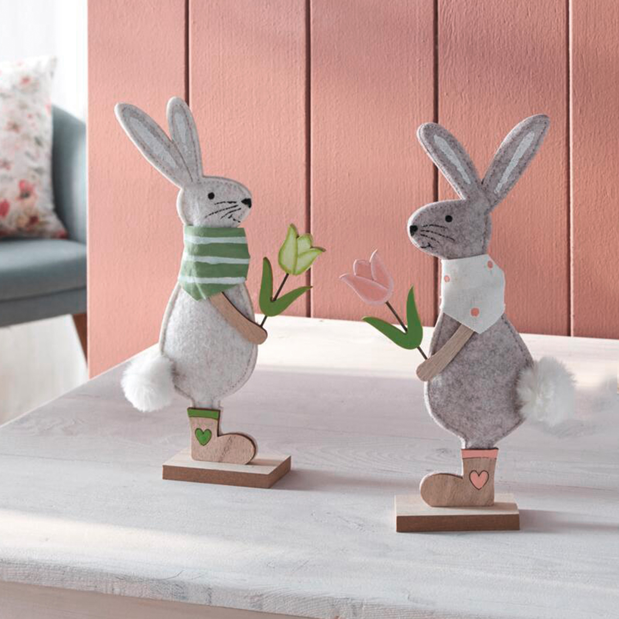 Acheter Lot de 2 lapins "couple de fleurs"  dans la boutique en ligne de Frank Flechtwaren