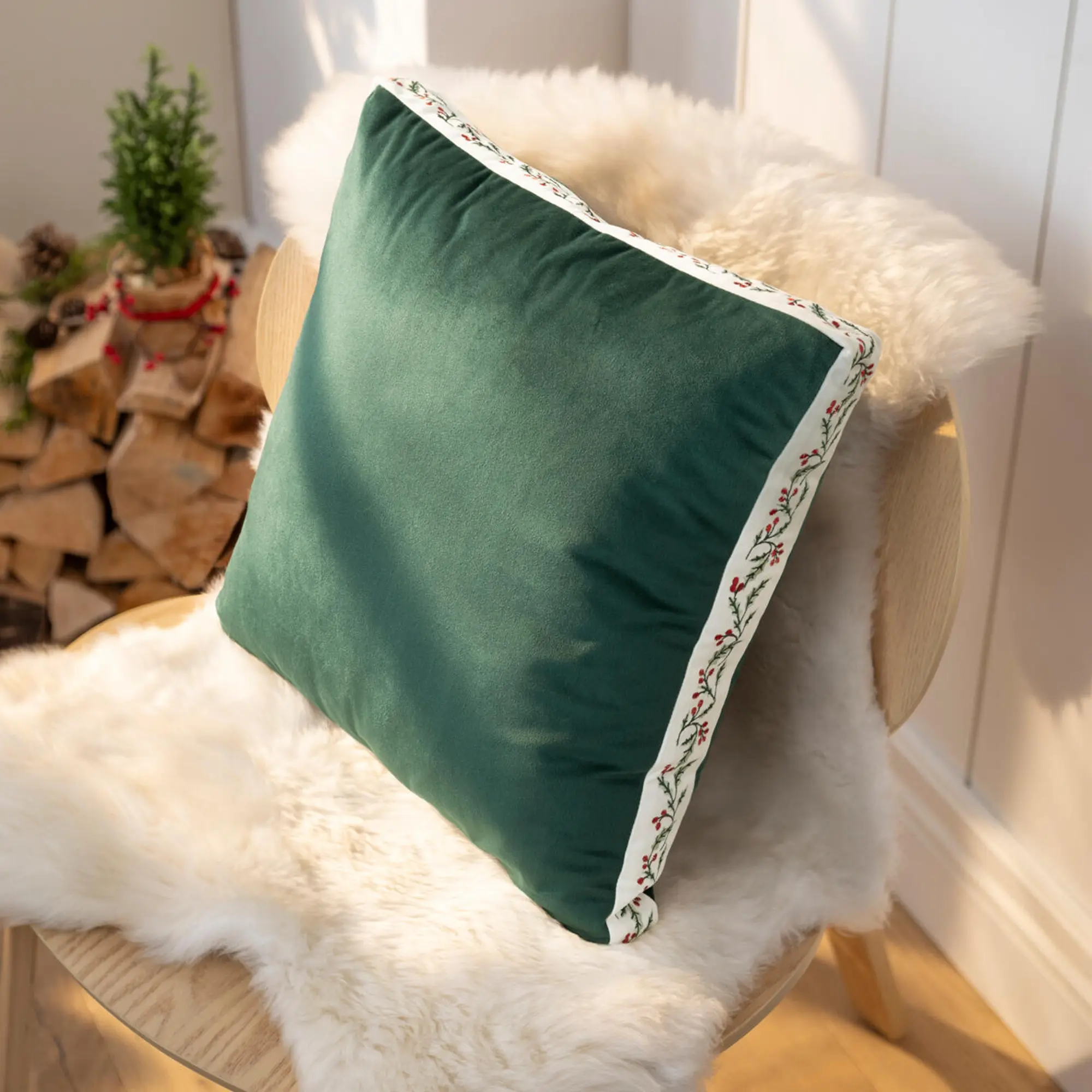Acheter Coussin « Holly Green » dans la boutique en ligne de Frank Flechtwaren