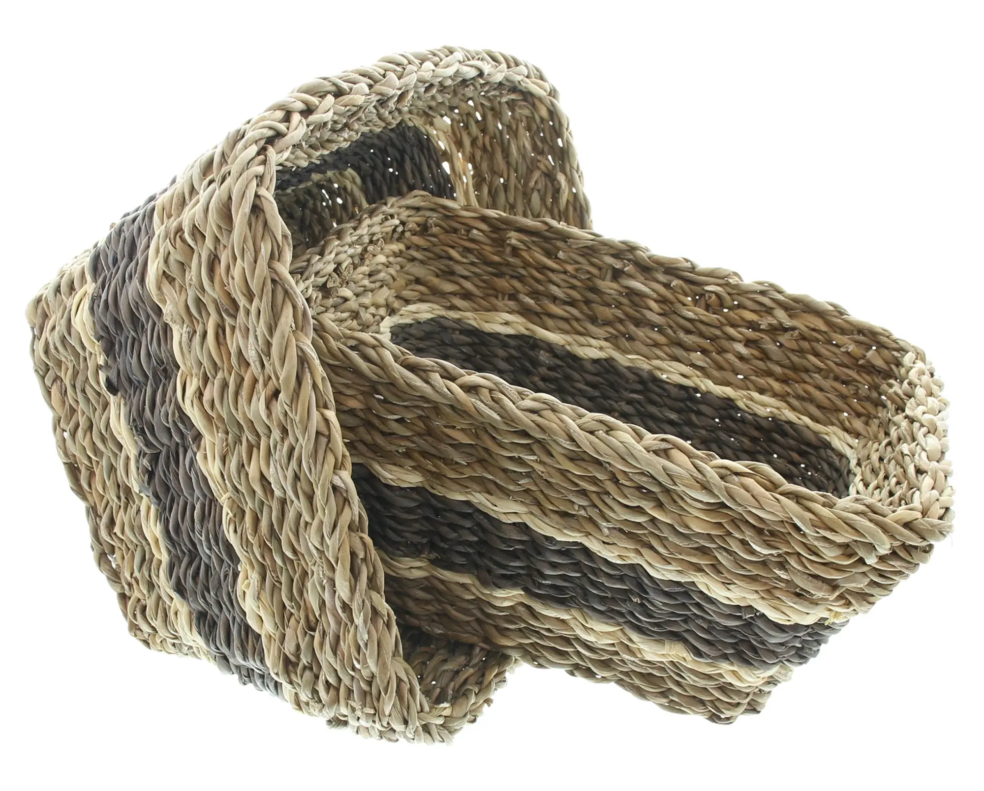 Acheter Panier de rangement « Brown Stripes », lot de 2 dans la boutique en ligne de Frank Flechtwaren pour Tons naturels