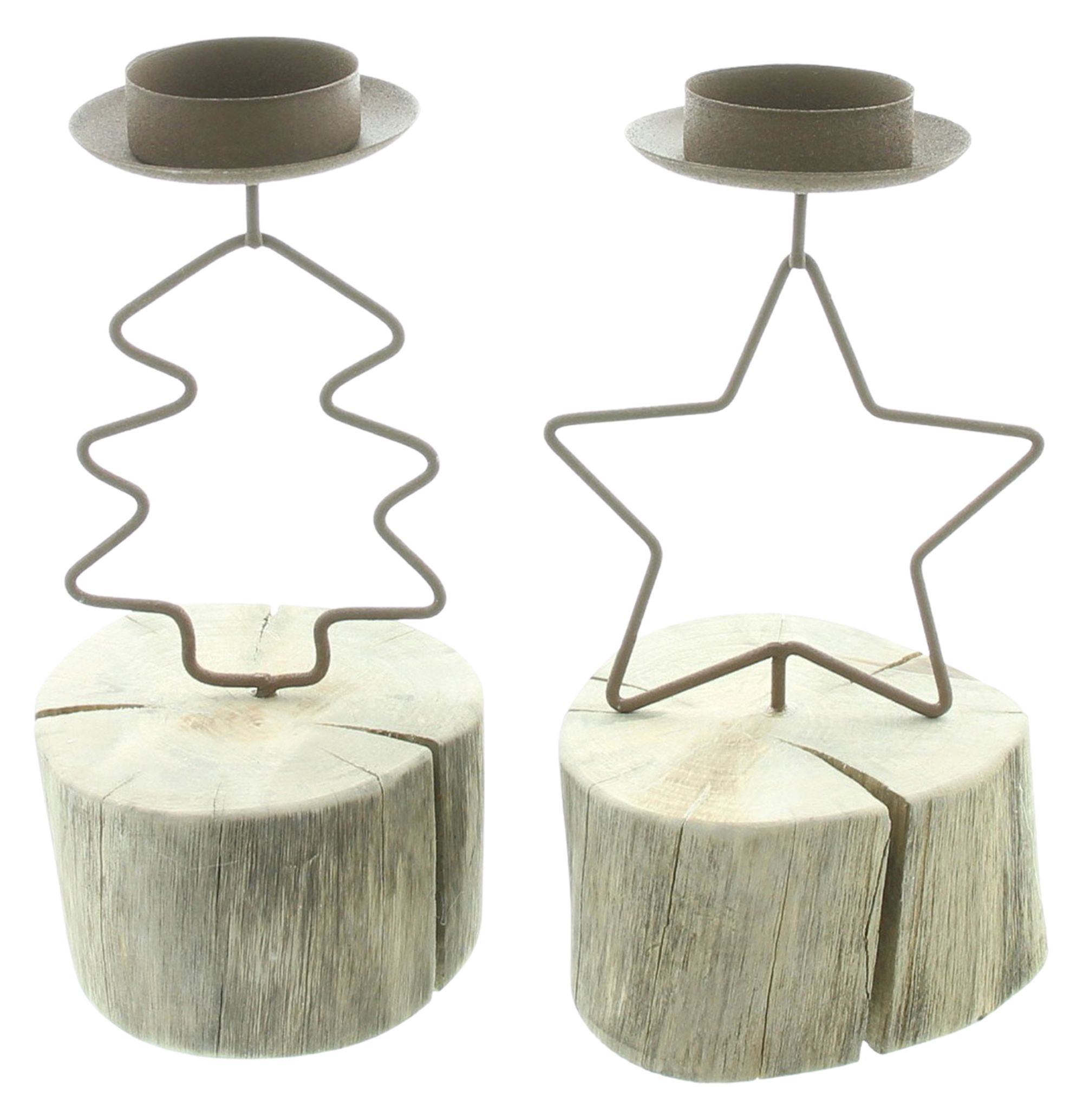 Acheter Lot de 2 bougeoirs "Noël"  dans la boutique en ligne de Frank Flechtwaren pour Photophore