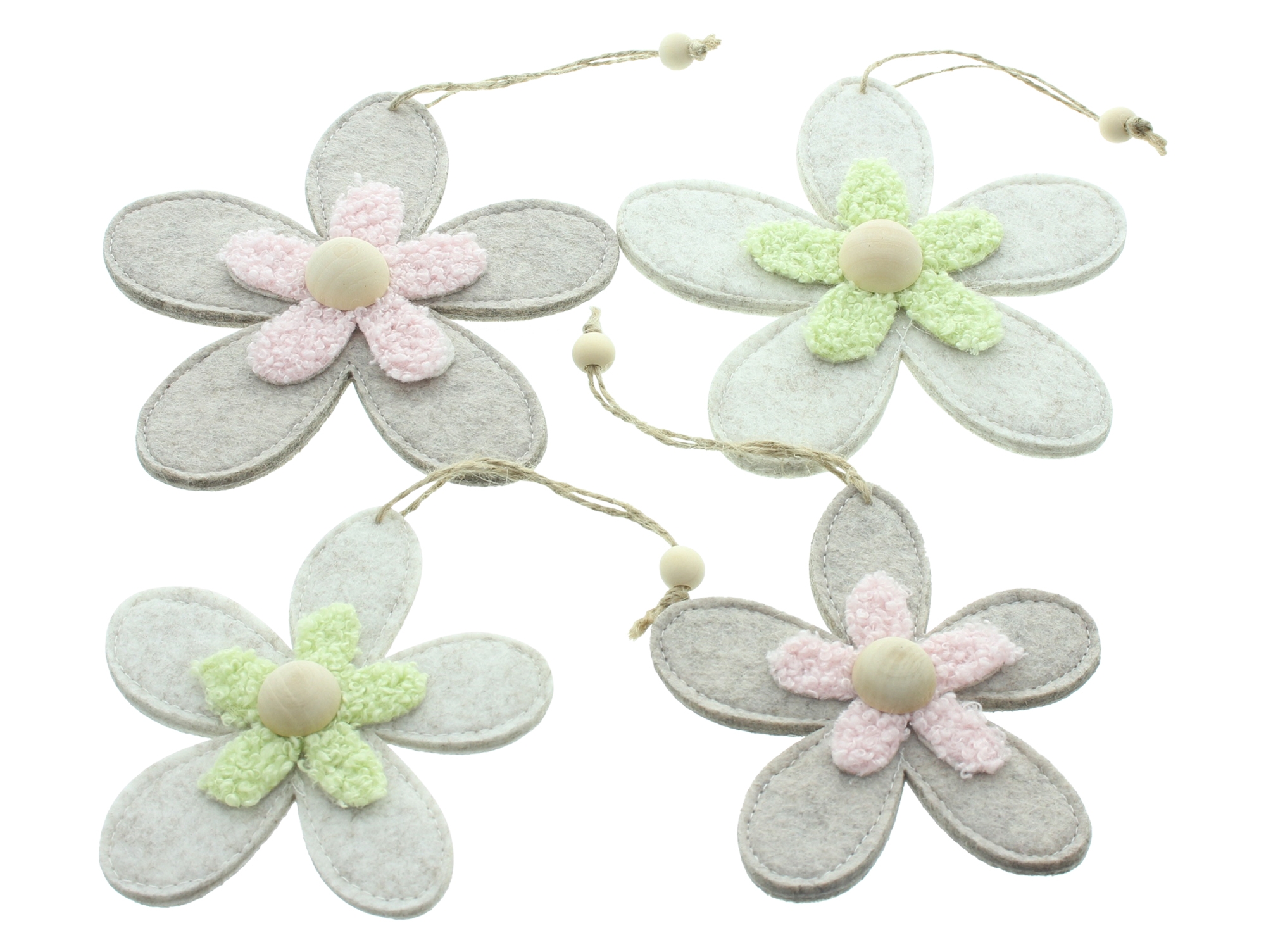 Acheter Lot de 4 suspensions "quatuor floral"  dans la boutique en ligne de Frank Flechtwaren pour Nouvel arrivage