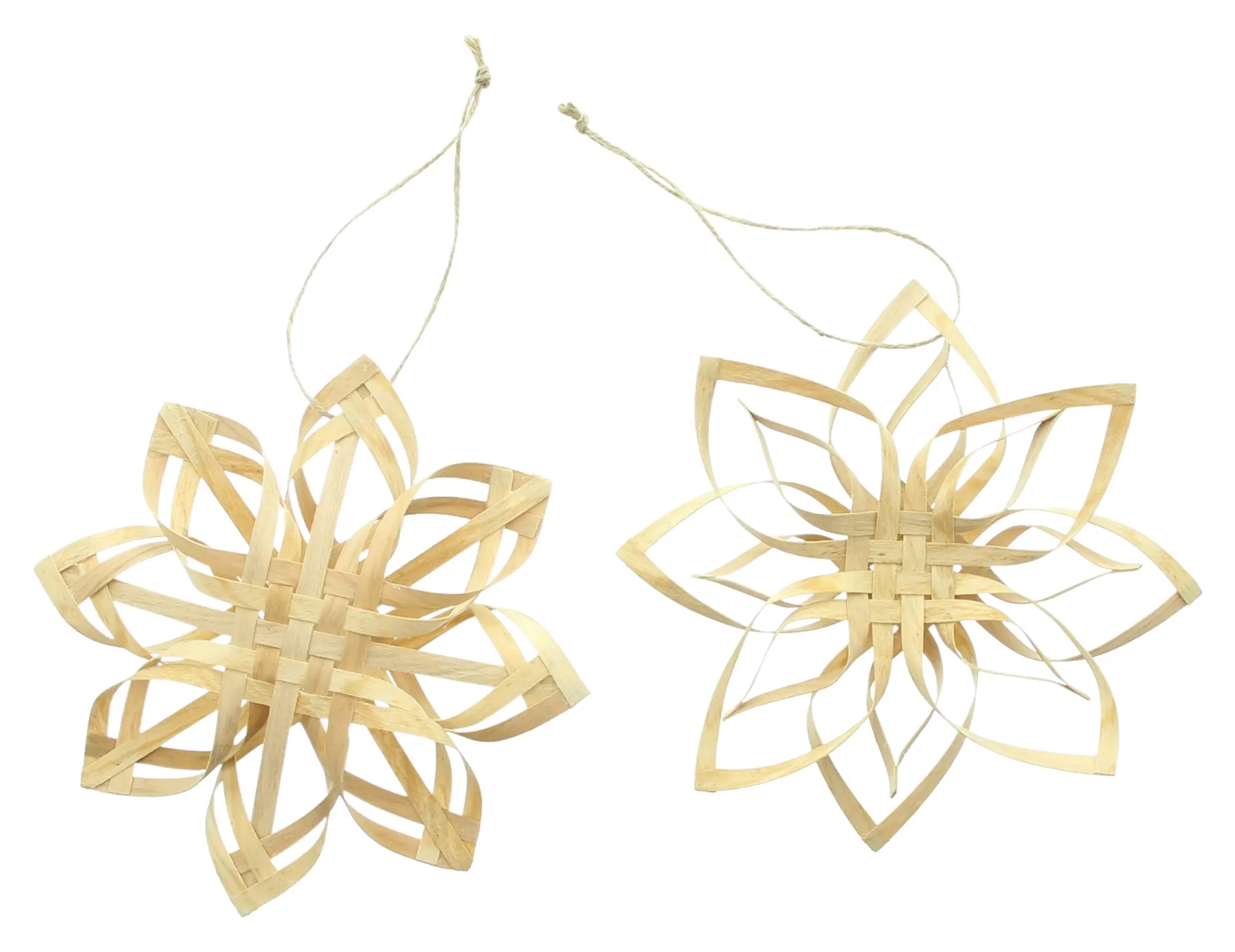 Acheter Lot de 2 étoiles de Noël "copeaux de bois"  dans la boutique en ligne de Frank Flechtwaren pour Baumschmuck