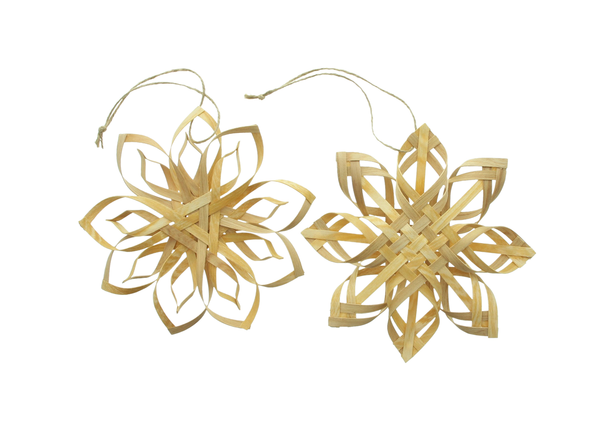 Acheter Lot de 2 étoiles de Noël "copeaux de bois"  dans la boutique en ligne de Frank Flechtwaren pour Décorations pour sapins de Noël
