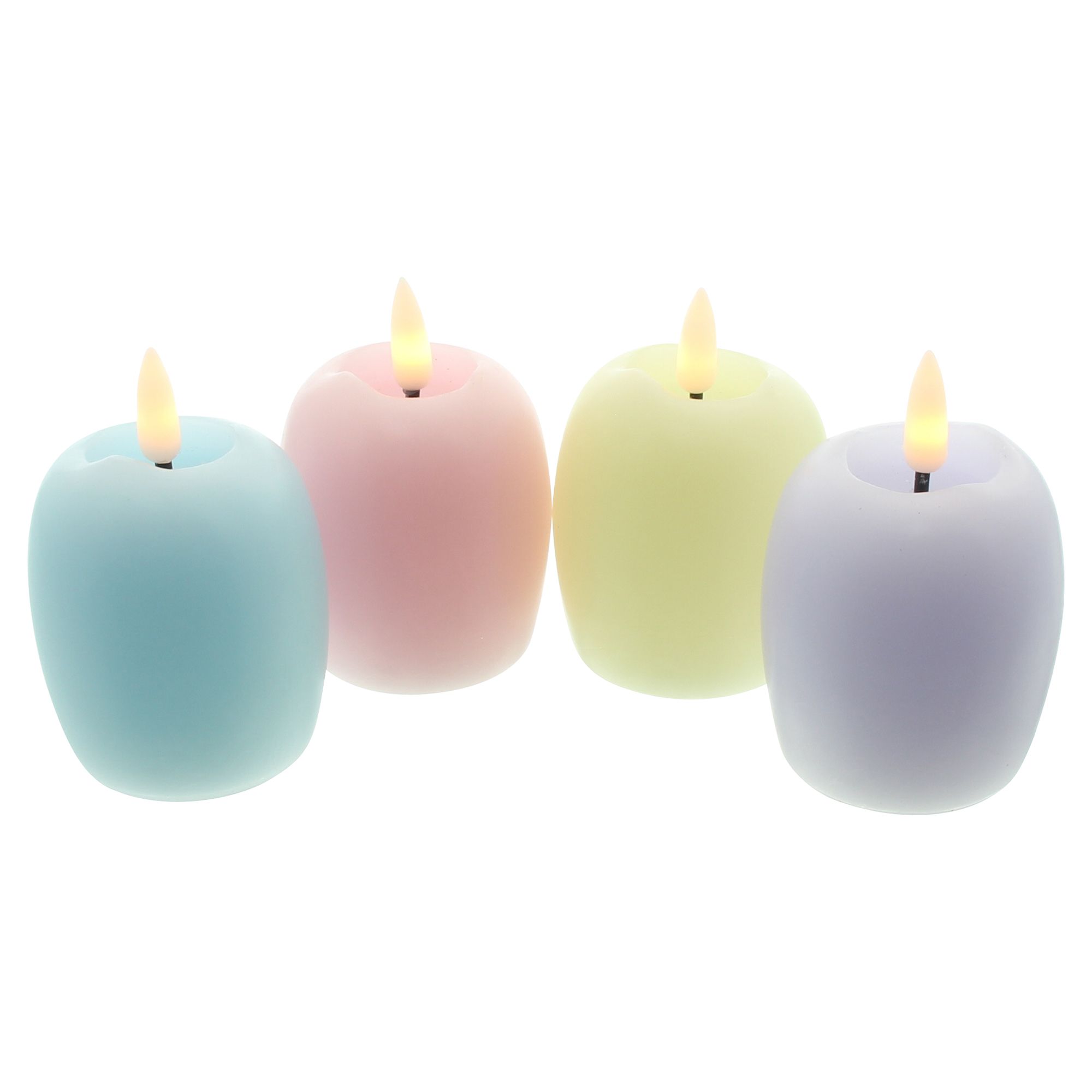 Acheter Lot de 4 bougies LED "oeuf pastel"  dans la boutique en ligne de Frank Flechtwaren pour Pâques