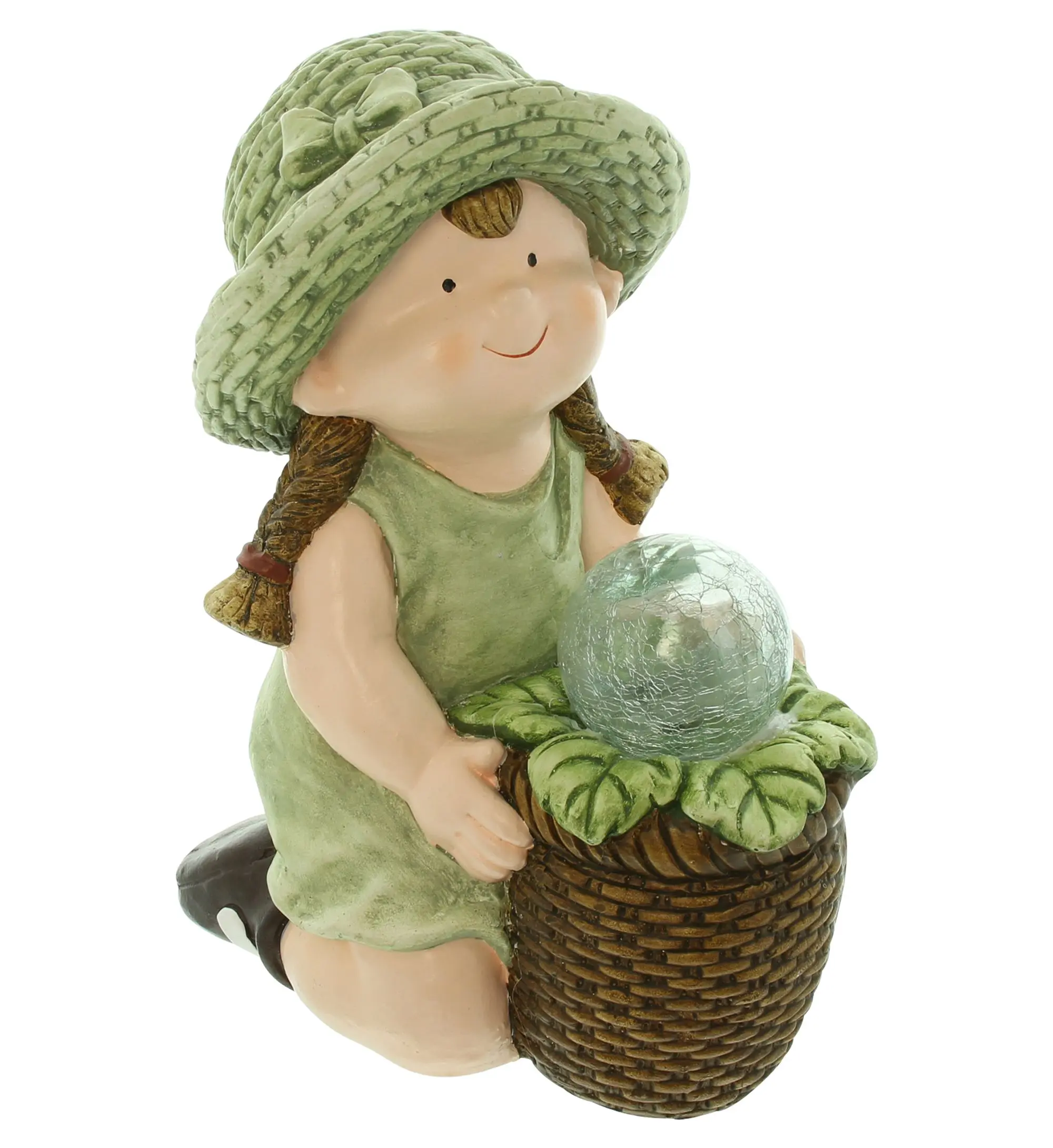 Acheter Figurine solaire "fillette avec fleur lumineuse"  dans la boutique en ligne de Frank Flechtwaren pour Figurines de jardin
