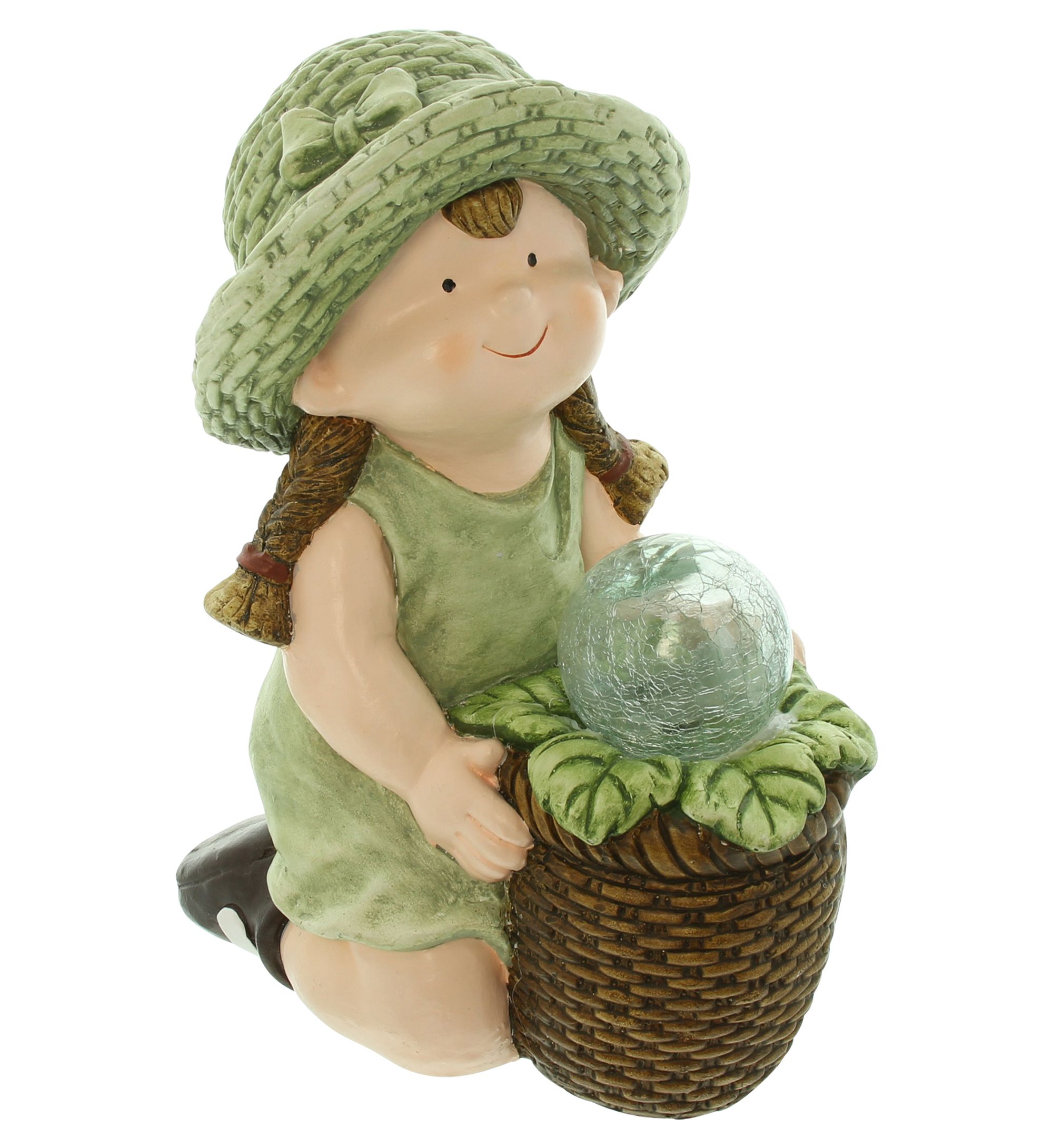 Acheter Figurine solaire "fillette avec fleur lumineuse"  dans la boutique en ligne de Frank Flechtwaren pour Figurines de jardin