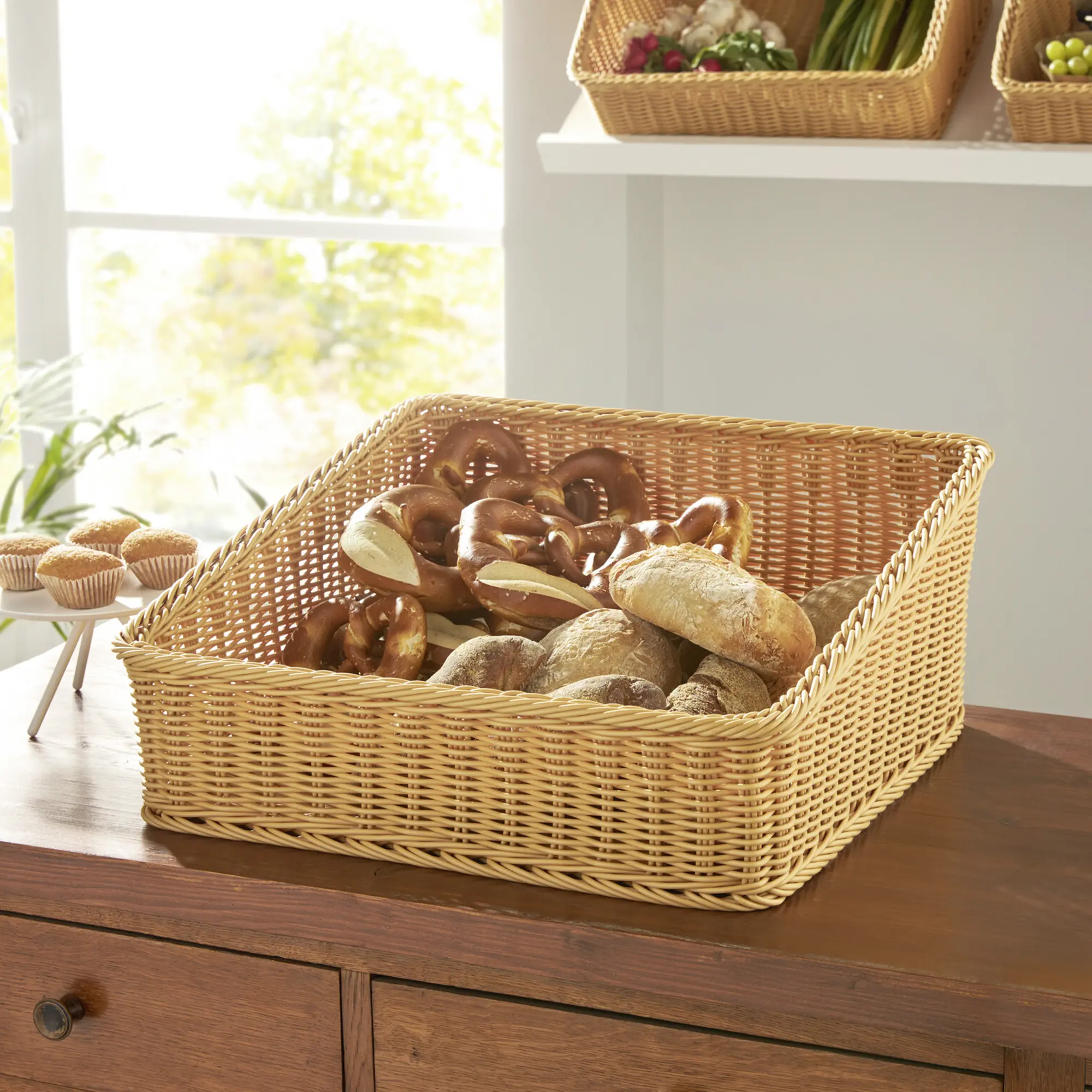 Acheter Panier d'étalage "poly" , 50 x 50 cm  dans la boutique en ligne de Frank Flechtwaren